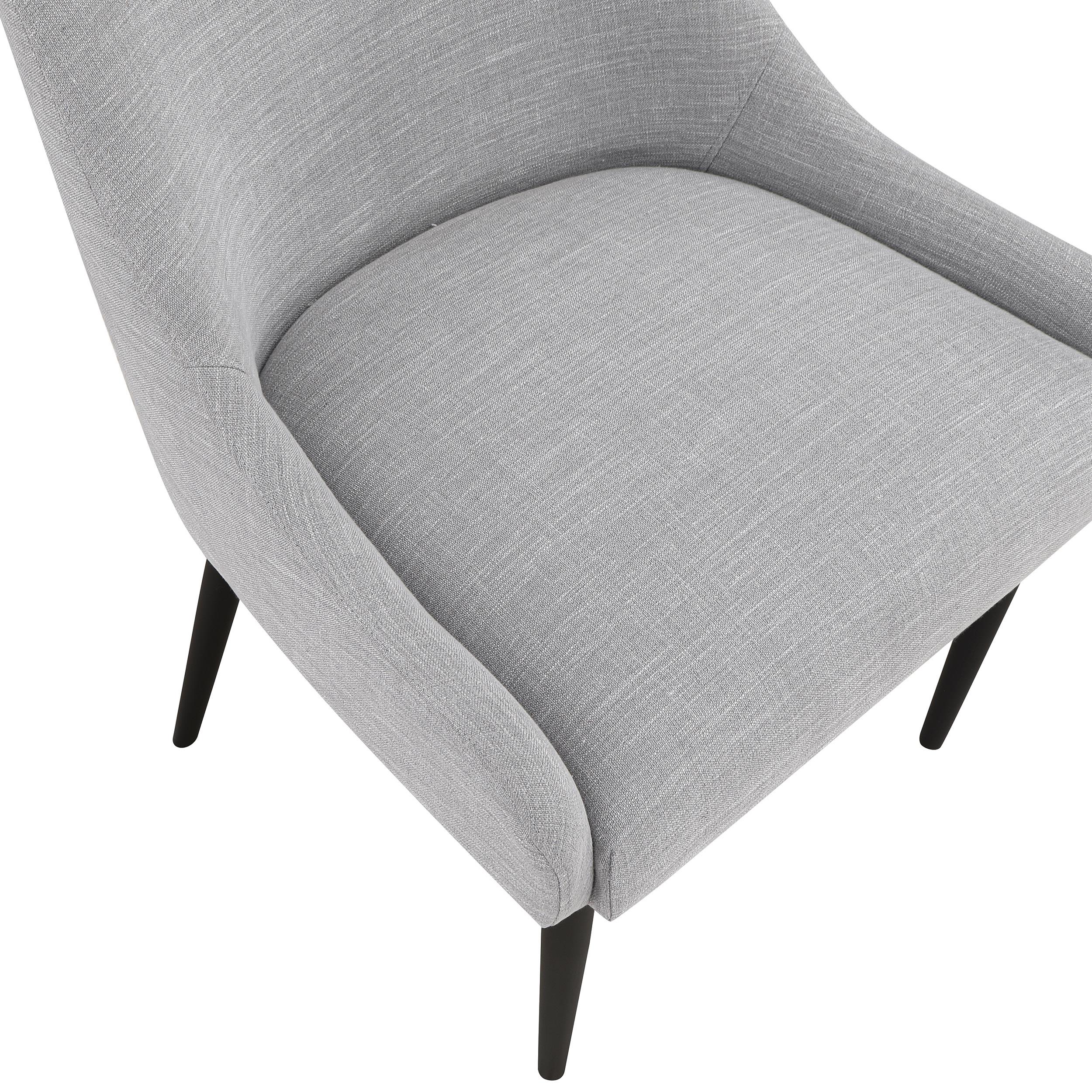 Meridian Camden Grey Linen Textured Fabric Dining Chair