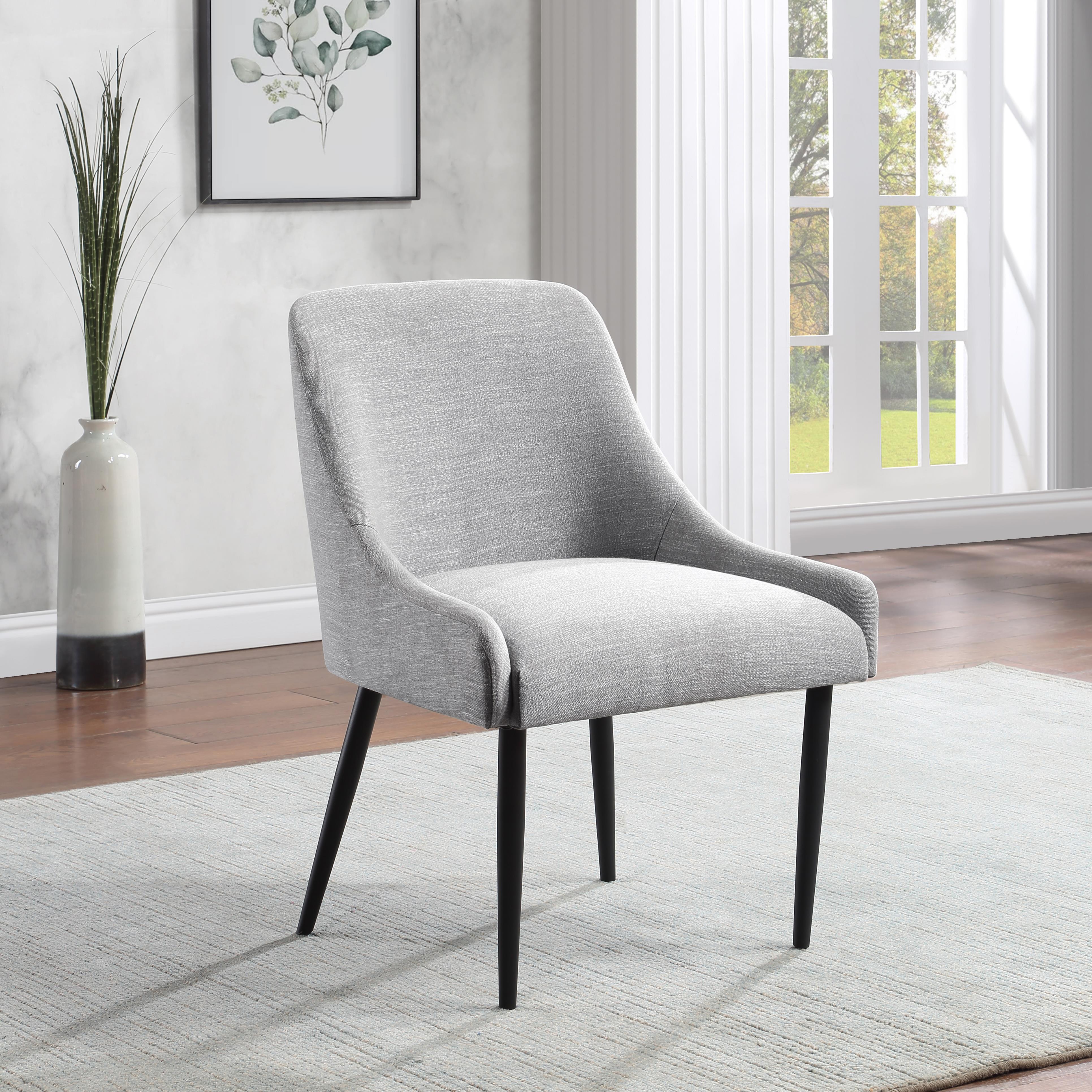 Meridian Camden Grey Linen Textured Fabric Dining Chair