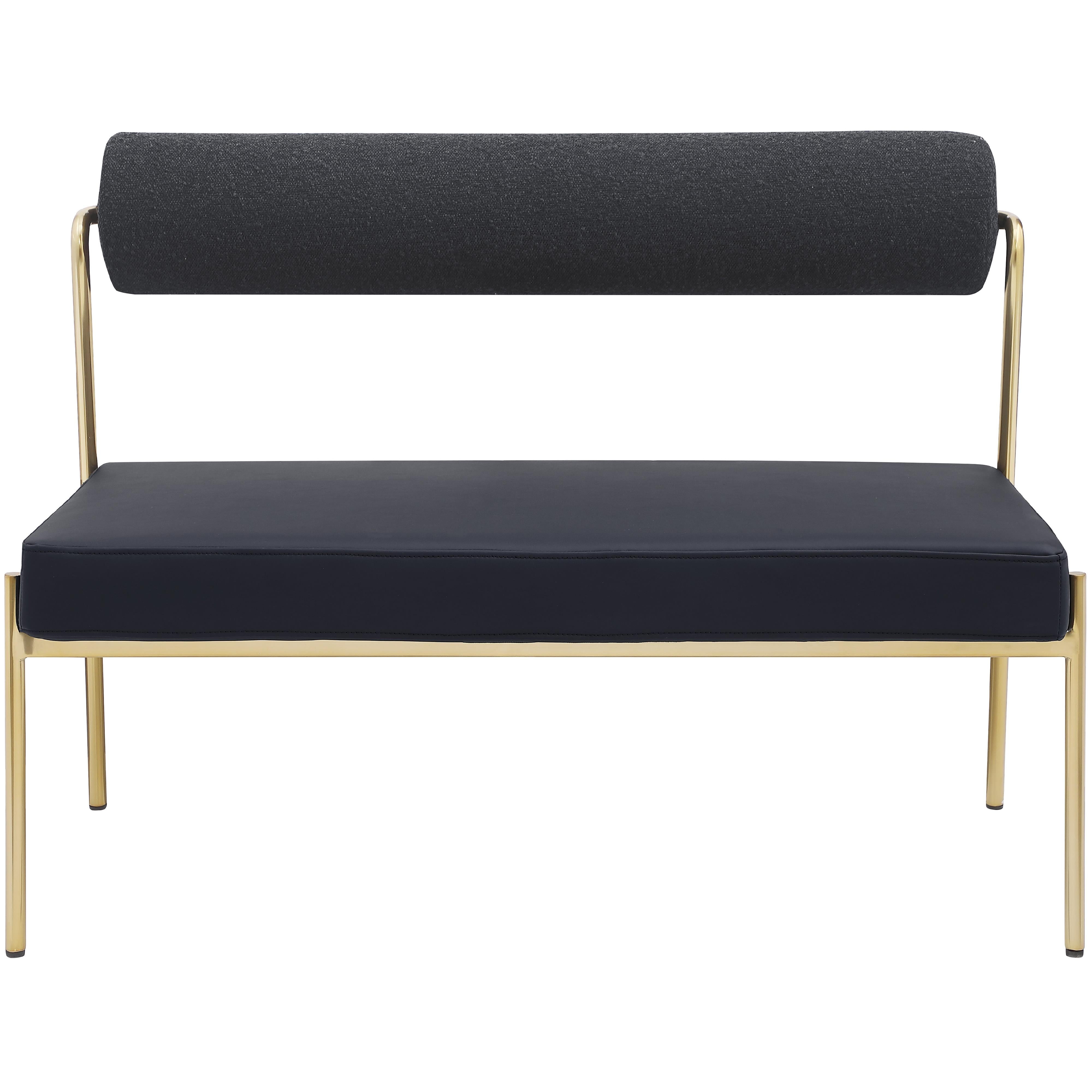 Meridian Carly Black Vegan Leather Bench