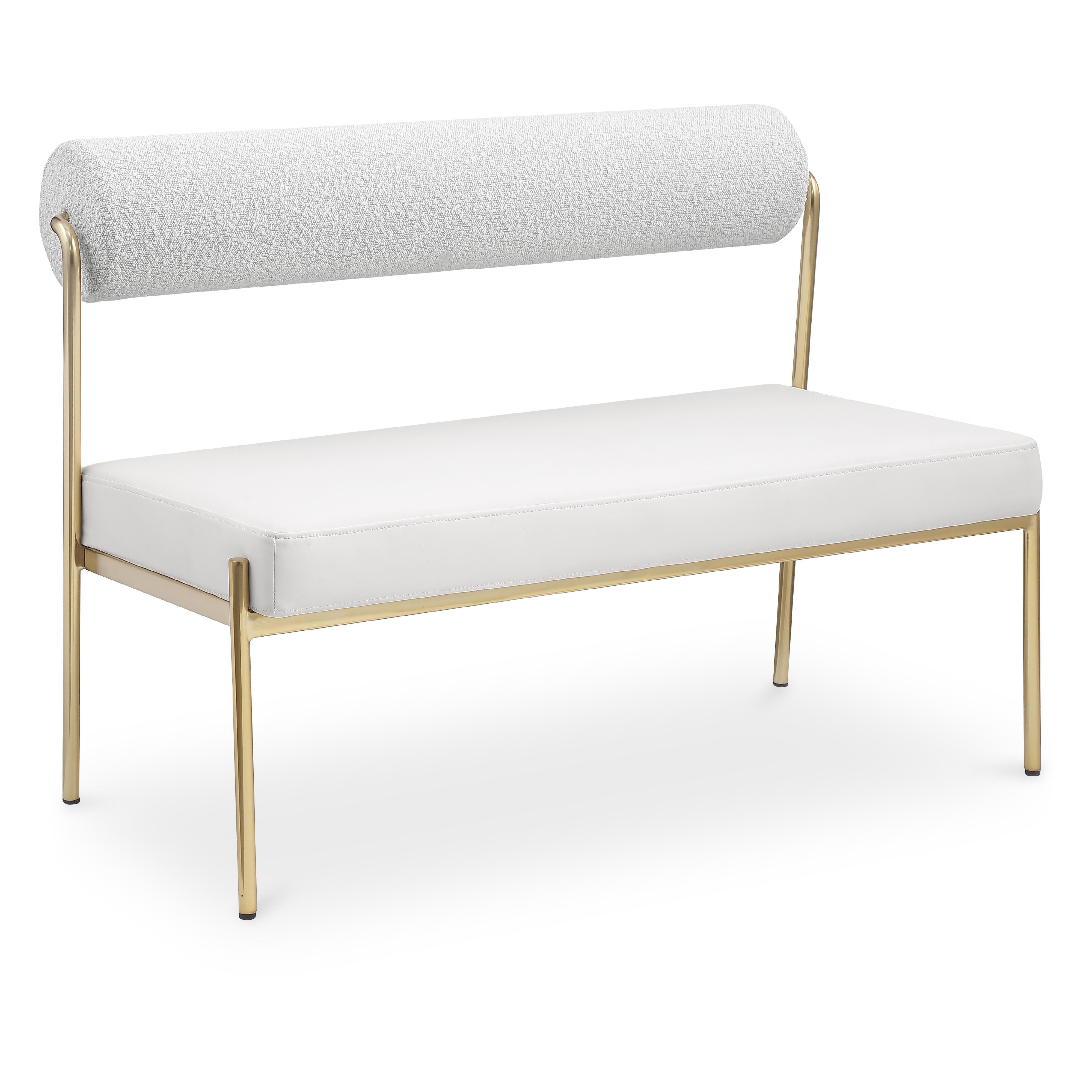 Meridian Carly Cream Vegan Leather Bench