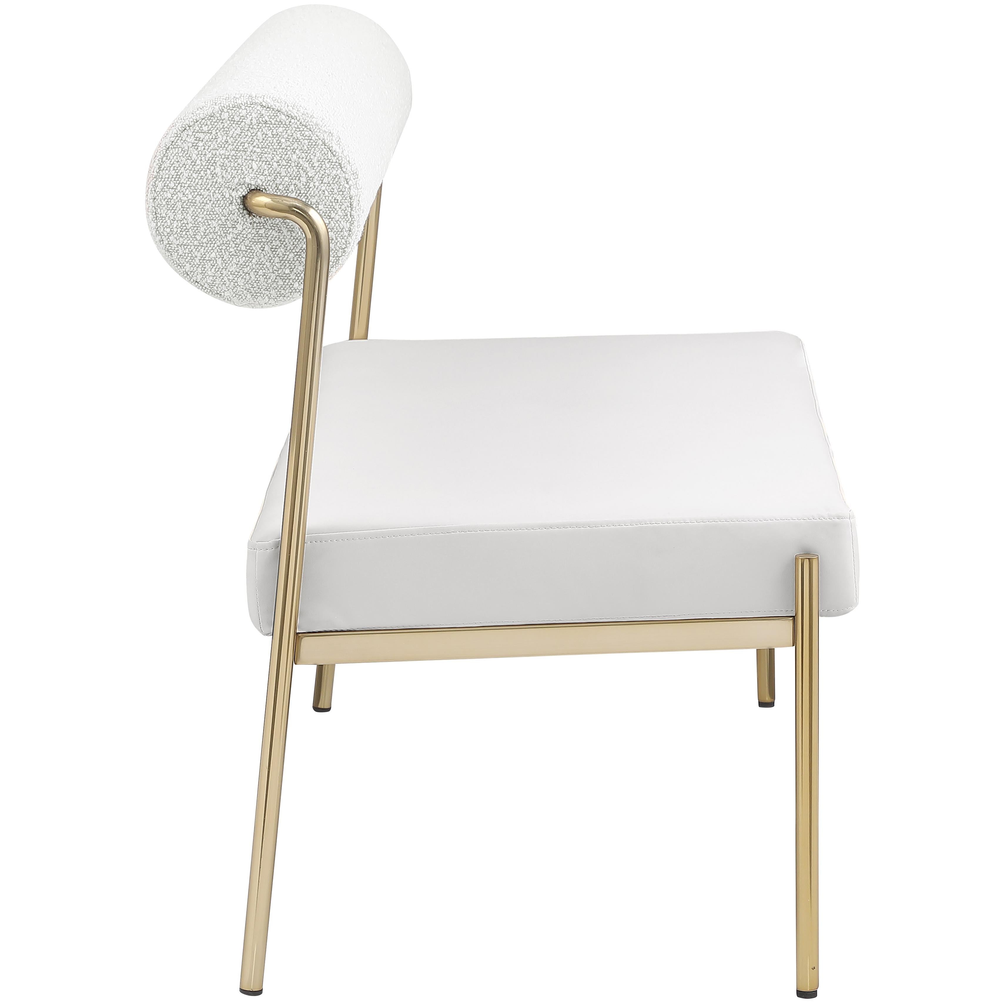 Meridian Carly Cream Vegan Leather Bench