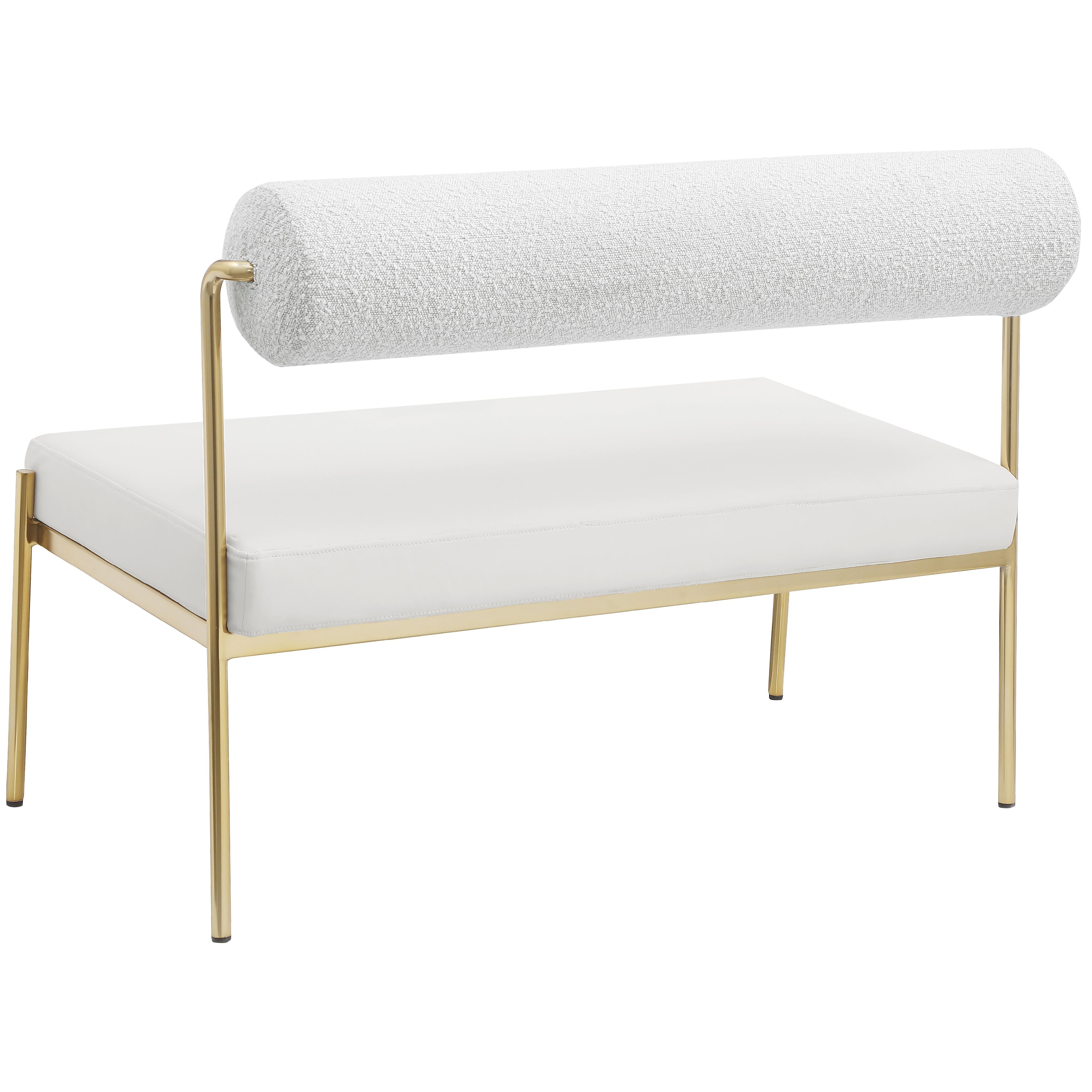 Meridian Carly Cream Vegan Leather Bench