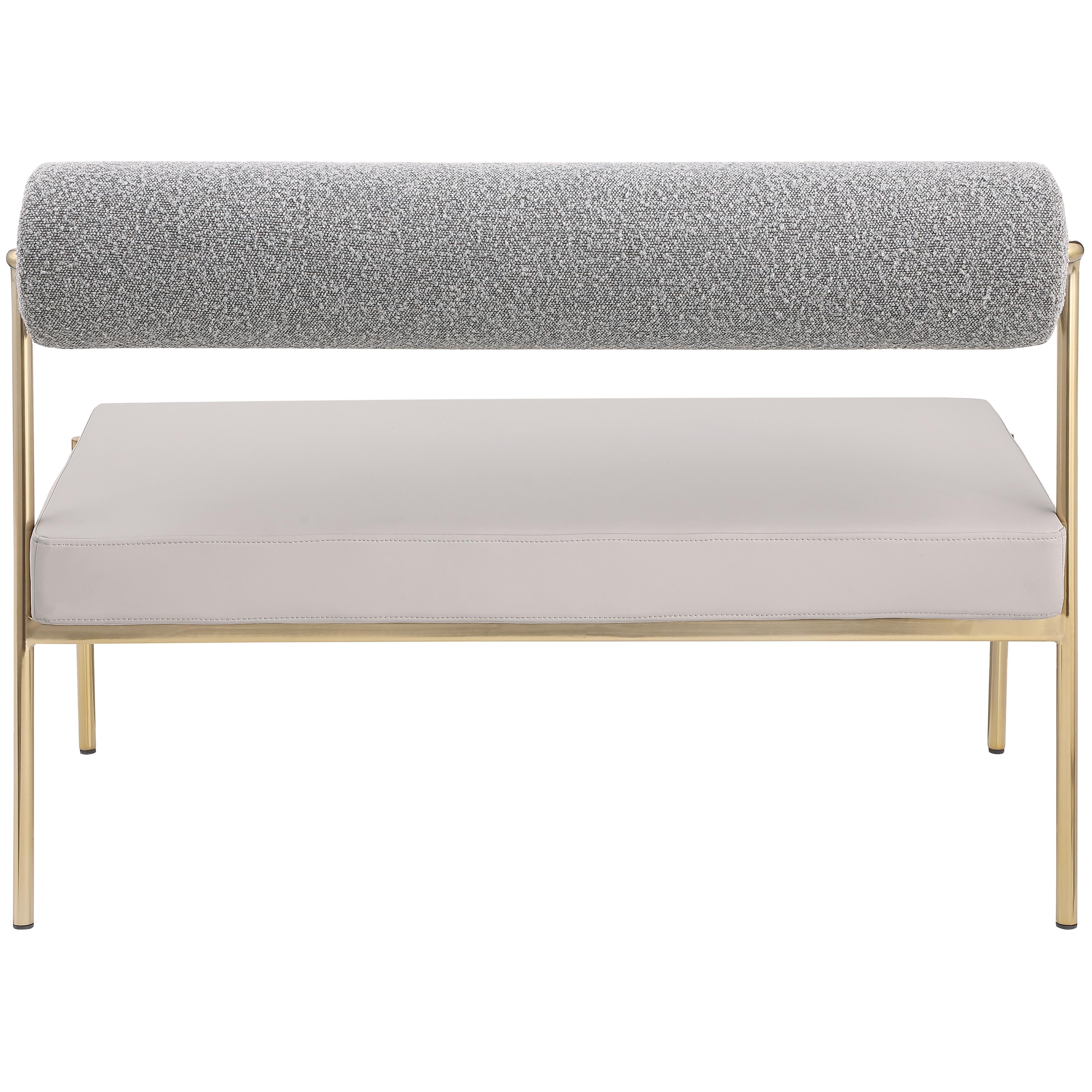 Meridian Carly Taupe Vegan Leather Bench