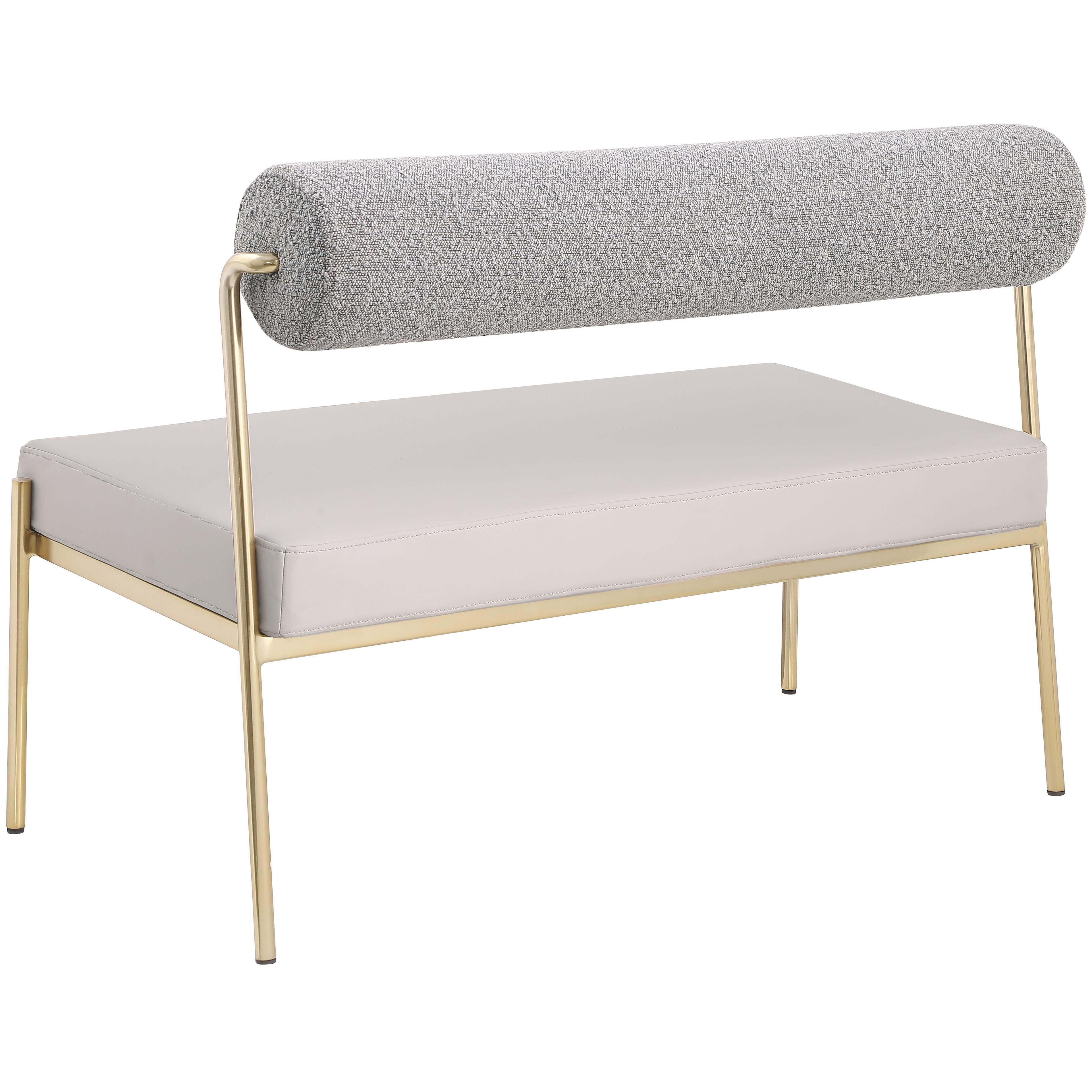 Meridian Carly Taupe Vegan Leather Bench