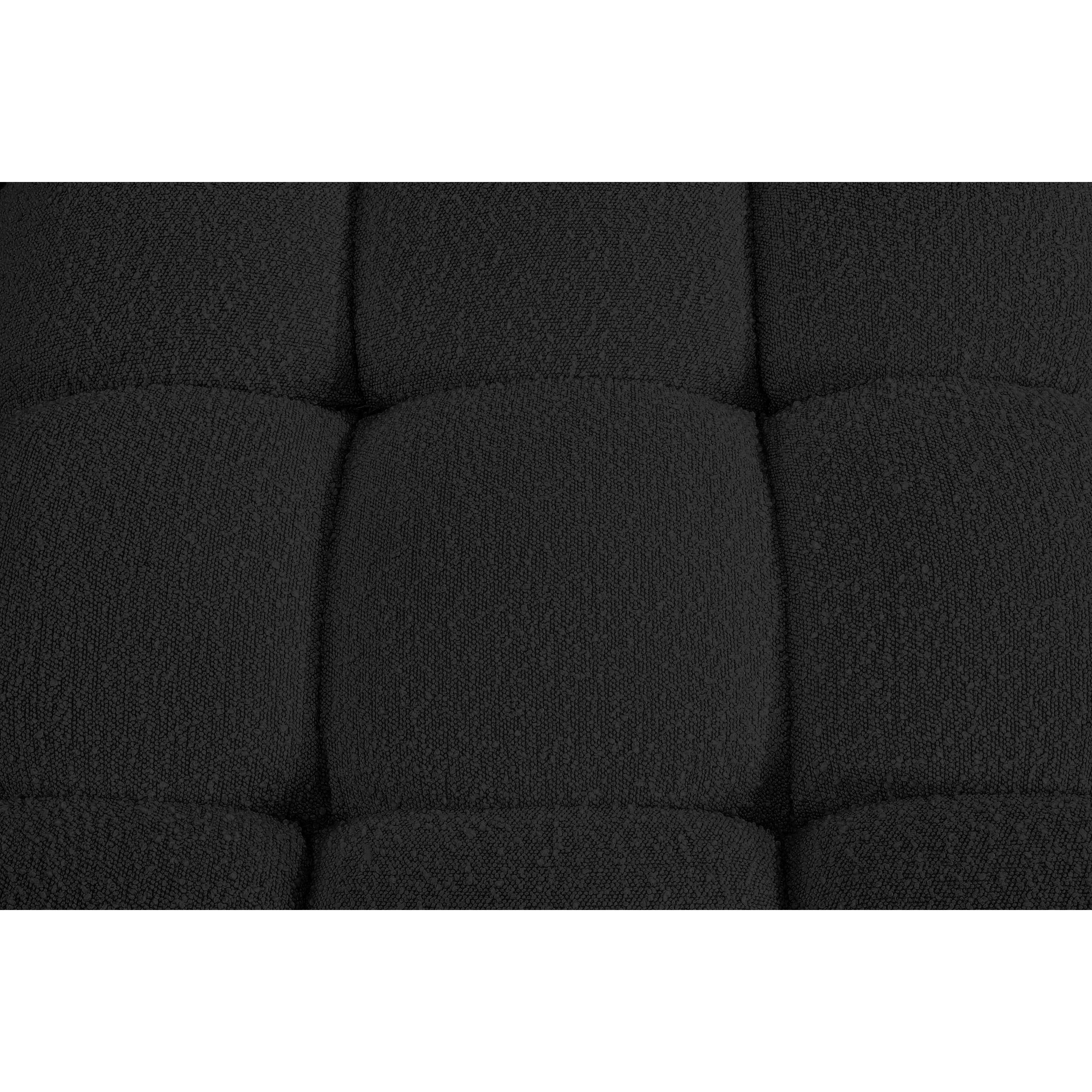 Meridian Ames Black Boucle Fabric Armless