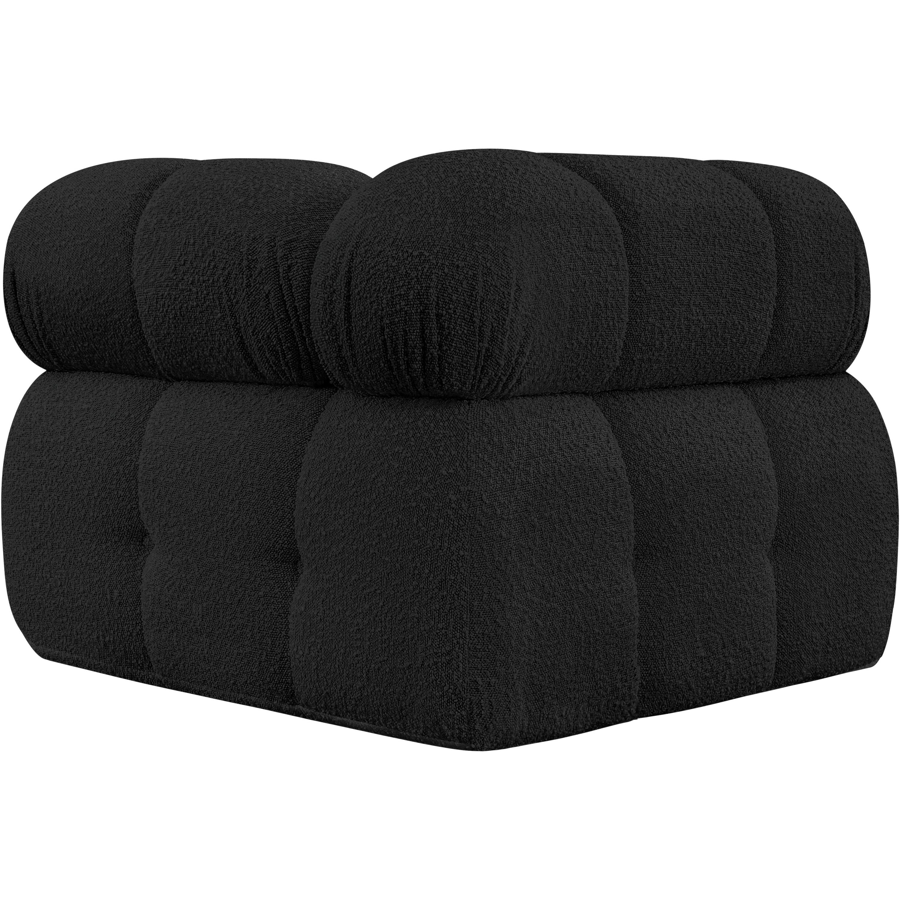 Meridian Ames Black Boucle Fabric Corner