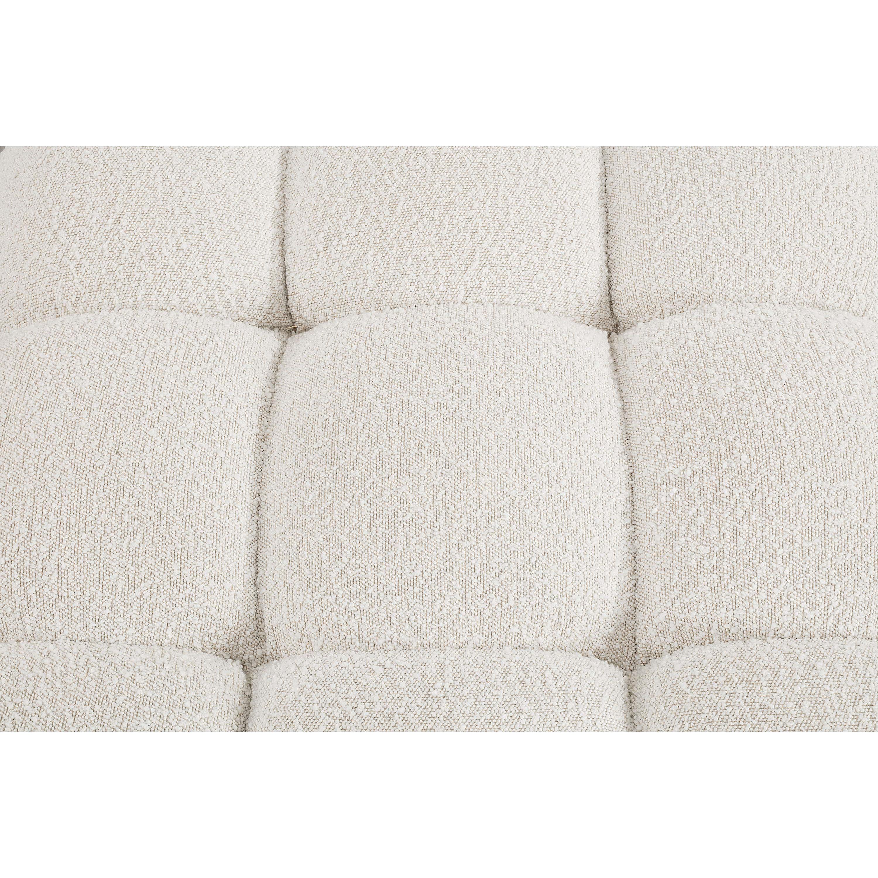 Meridian Ames Cream Boucle Fabric Armless