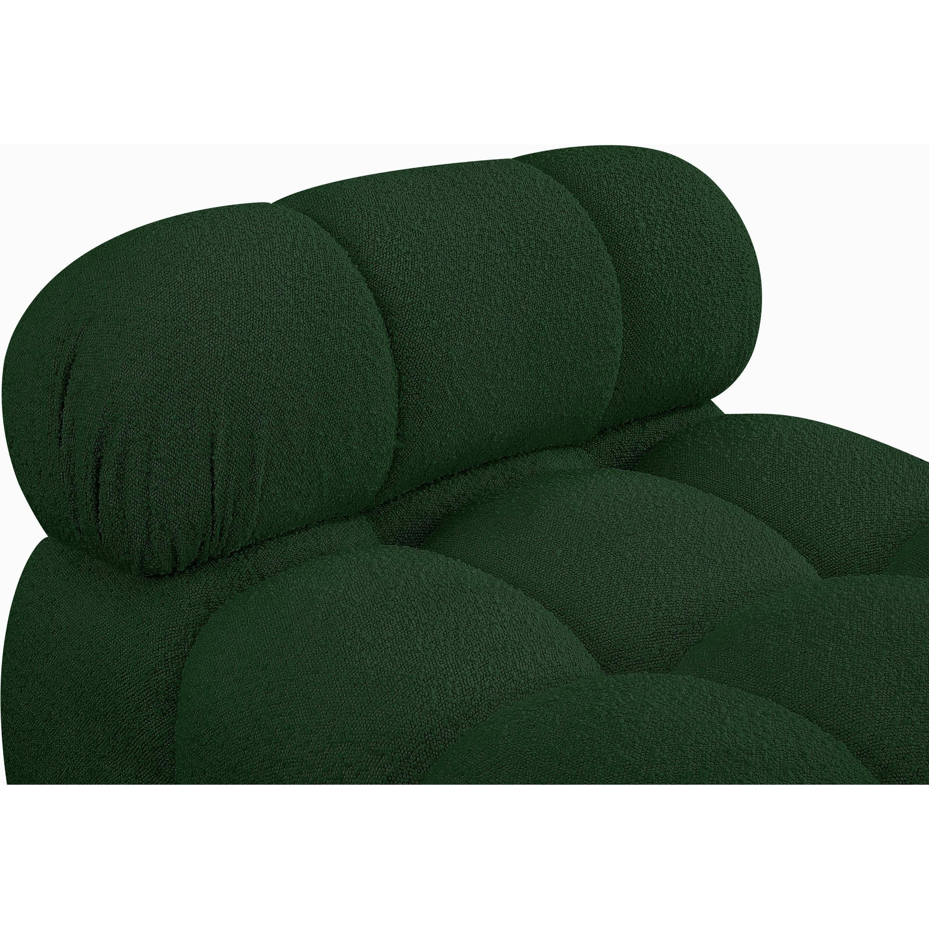 Meridian Ames Green Boucle Fabric Armless