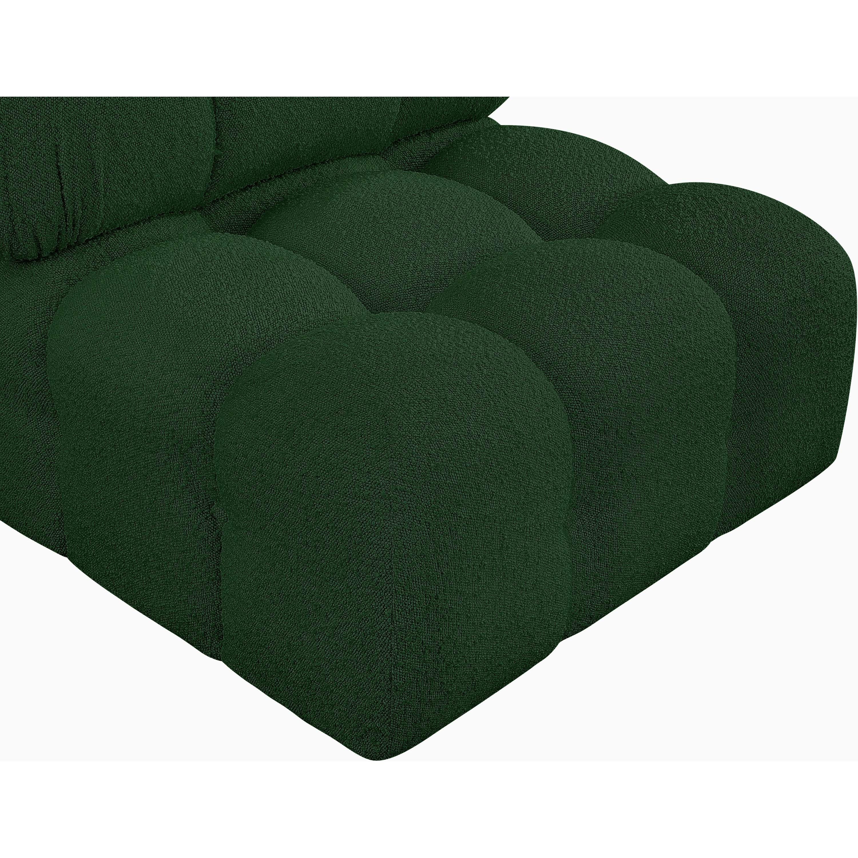 Meridian Ames Green Boucle Fabric Armless