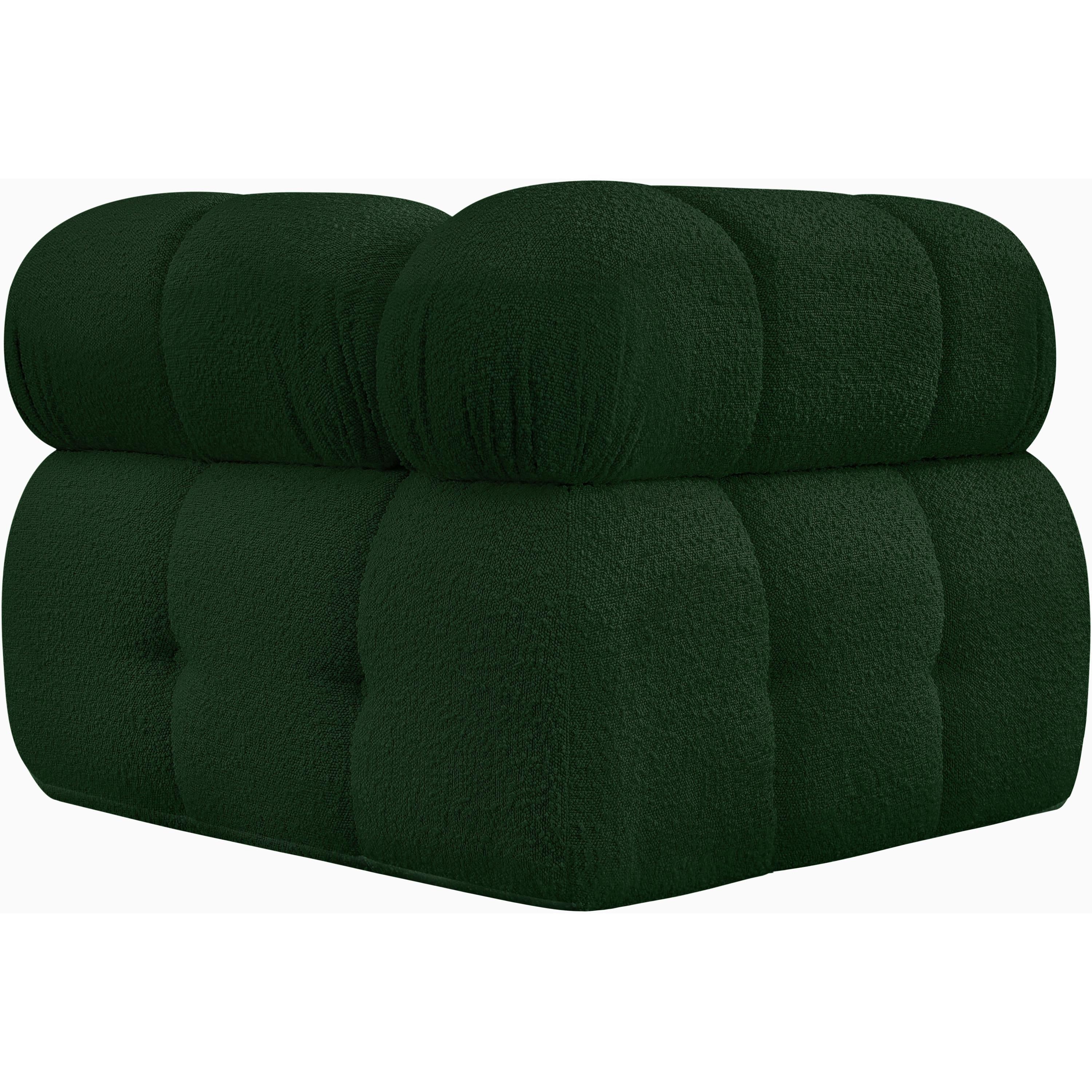 Meridian Ames Green Boucle Fabric Corner