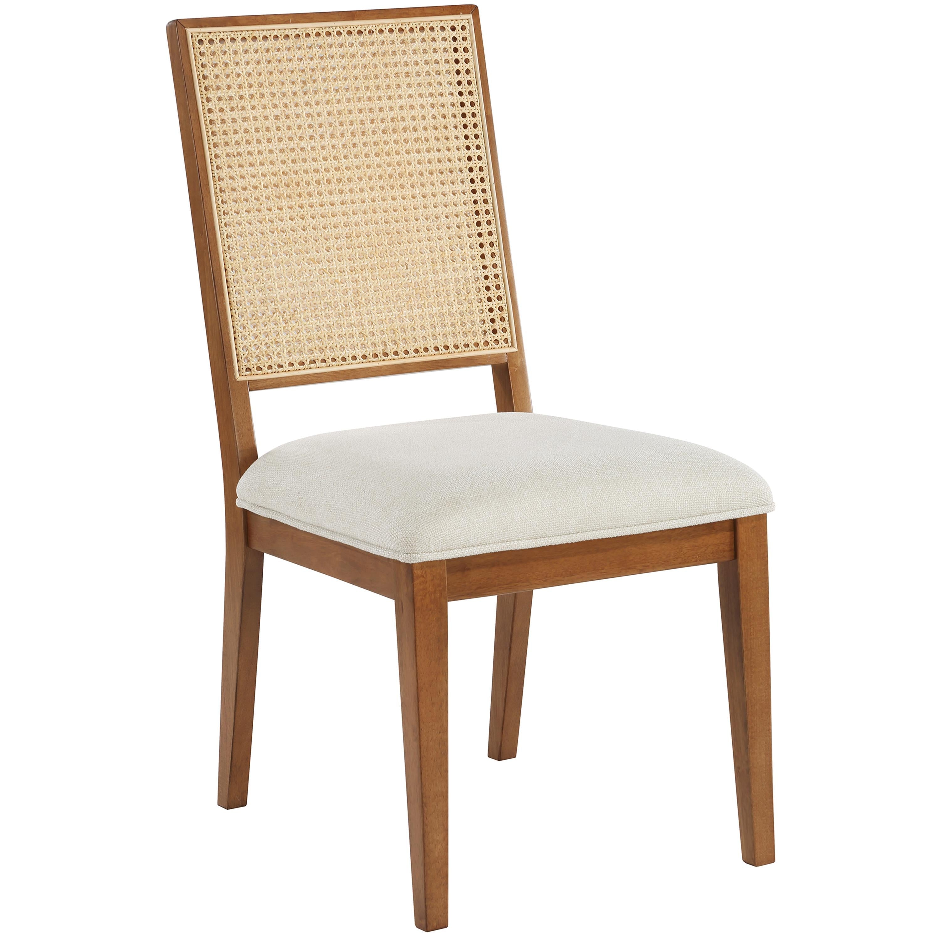 Meridian Butterfly Cream Linen Textured Fabric Dining Chair