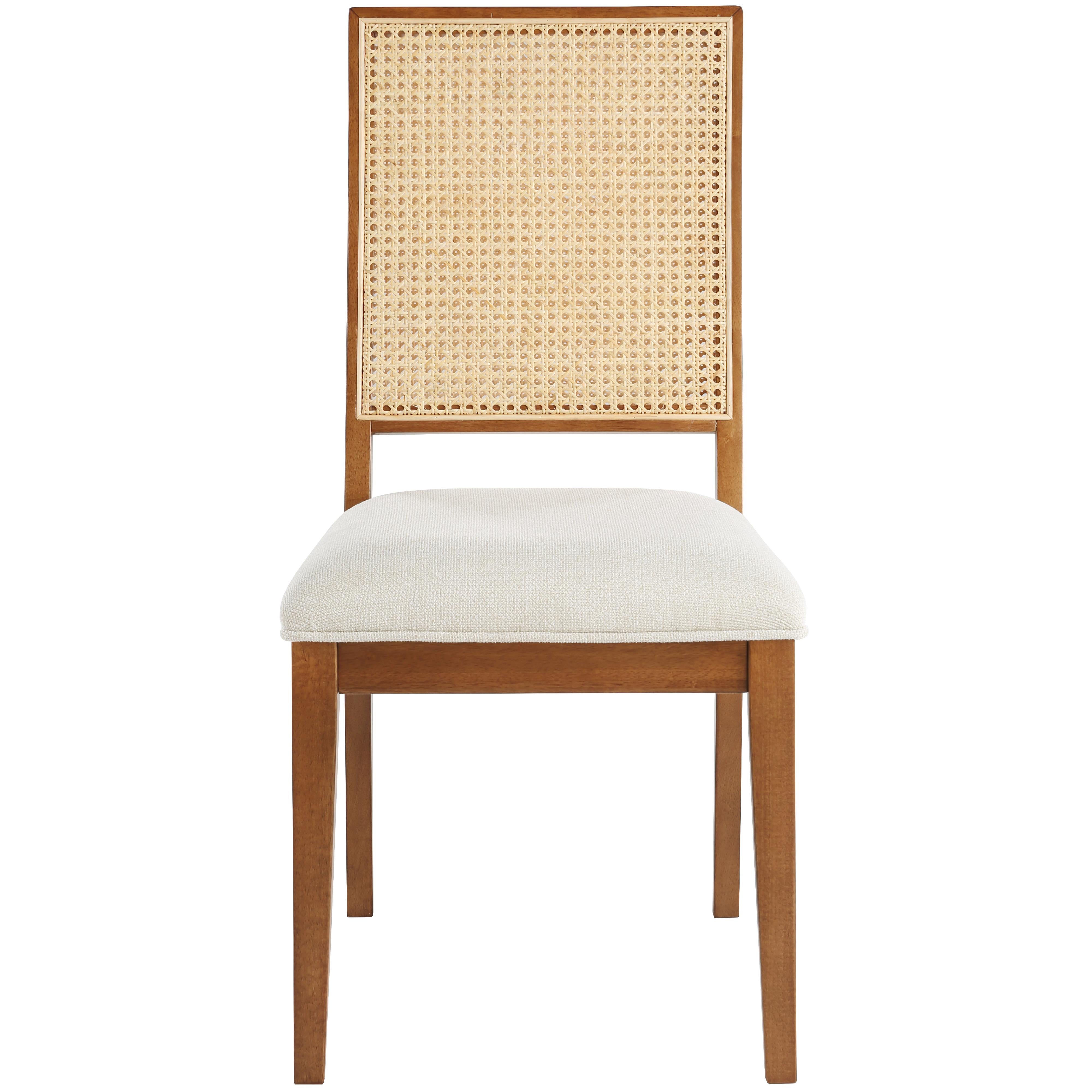 Meridian Butterfly Cream Linen Textured Fabric Dining Chair