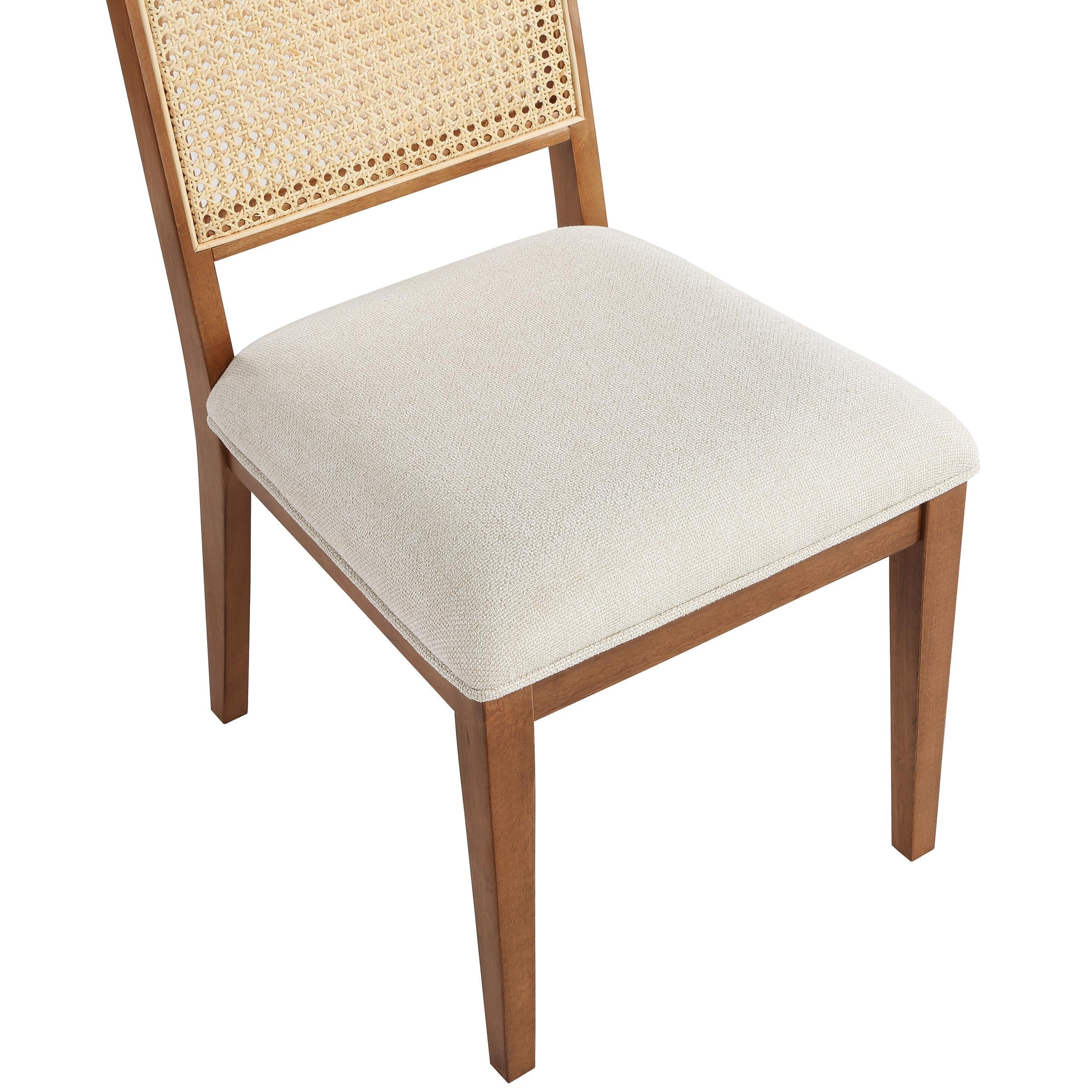 Meridian Butterfly Cream Linen Textured Fabric Dining Chair