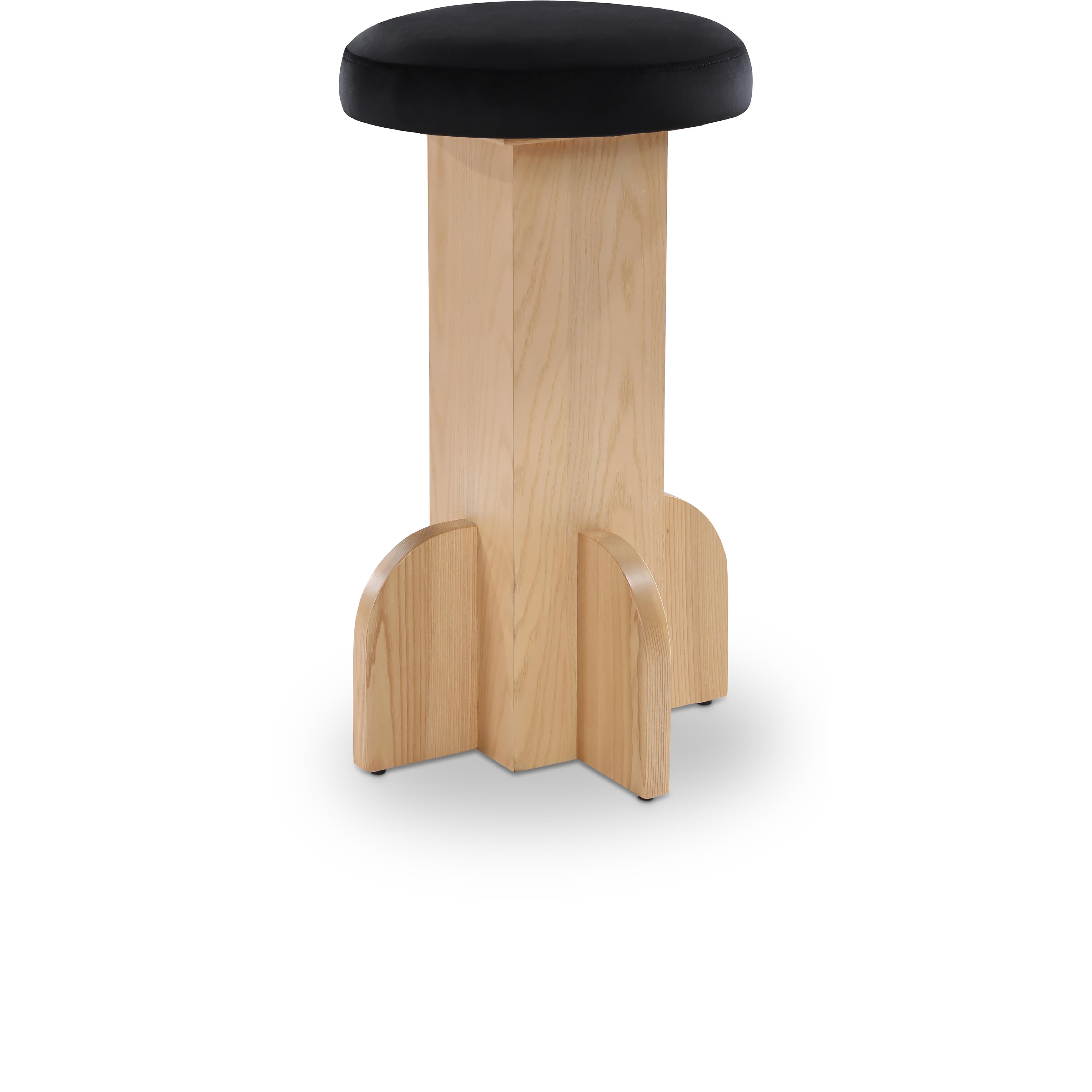 Meridian Wyatt Black Velvet Stool