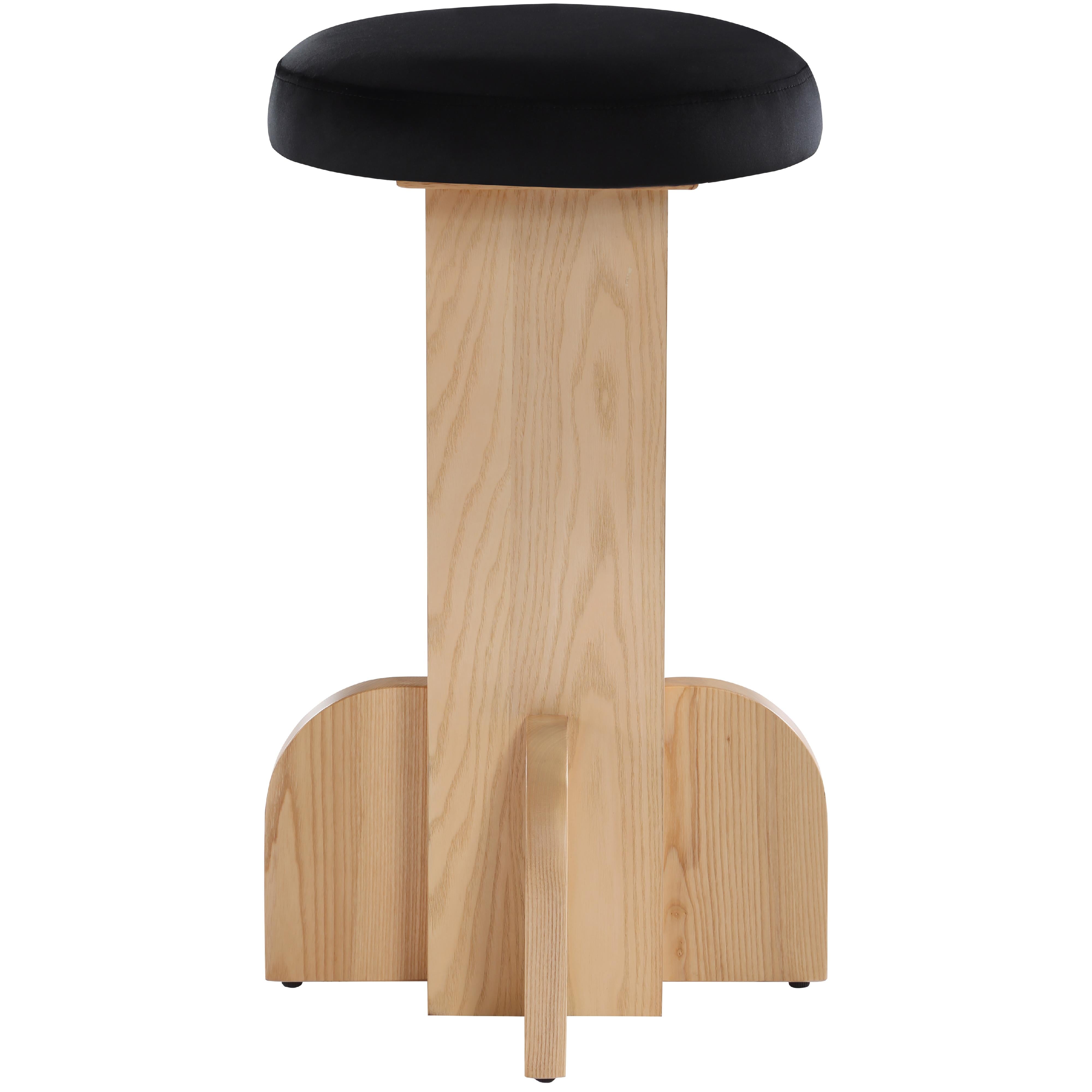 Meridian Wyatt Black Velvet Stool