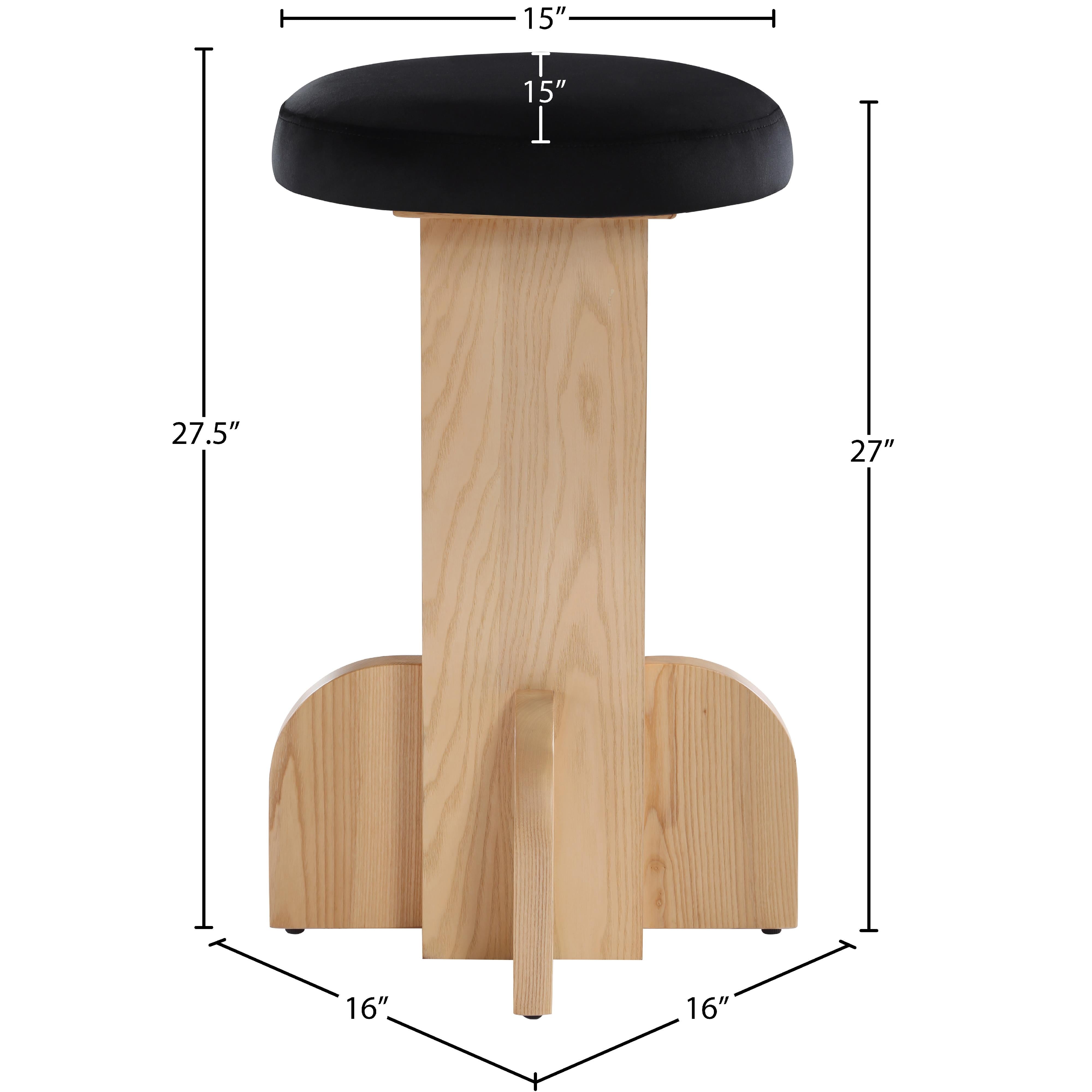 Meridian Wyatt Black Velvet Stool