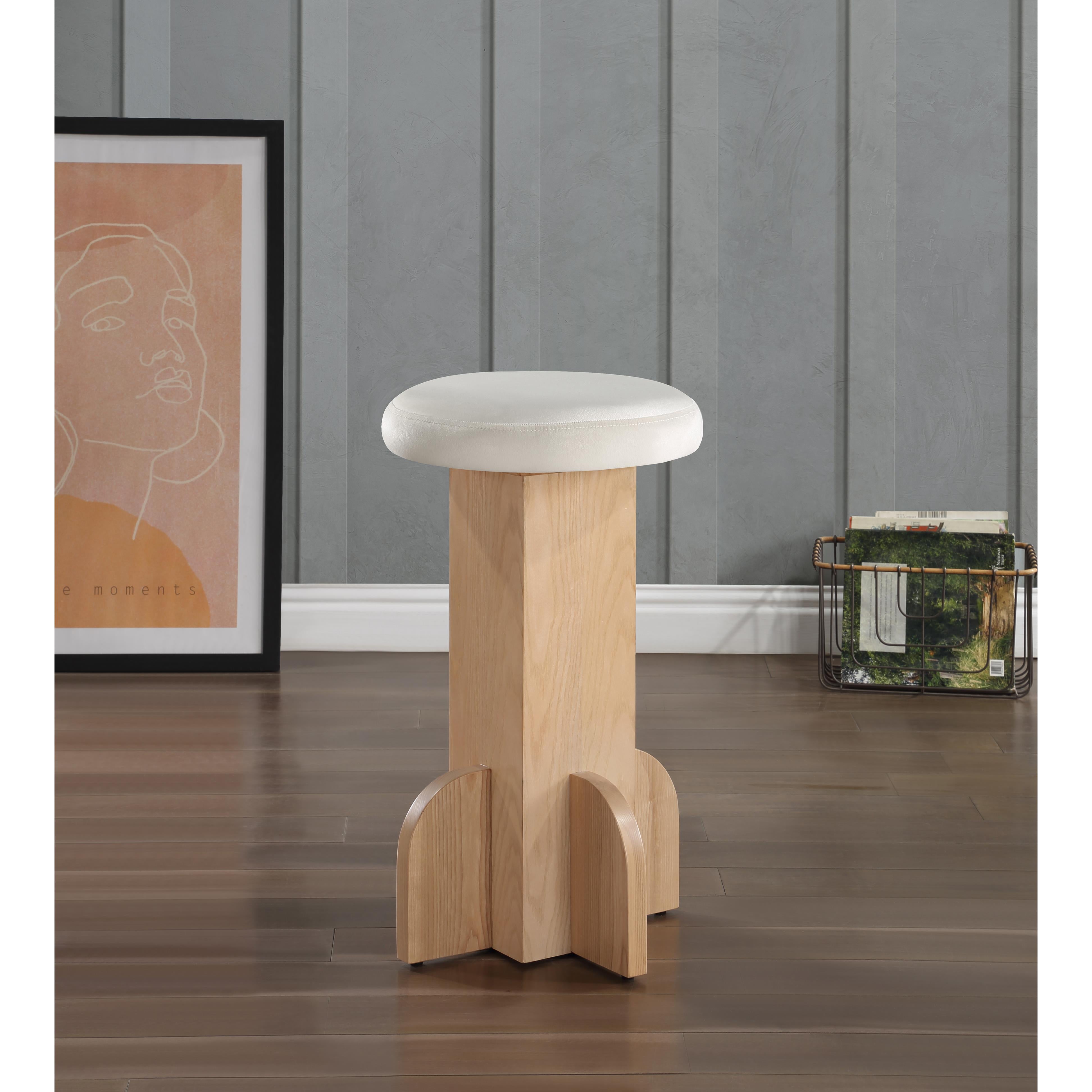 Meridian Wyatt Cream Velvet Stool