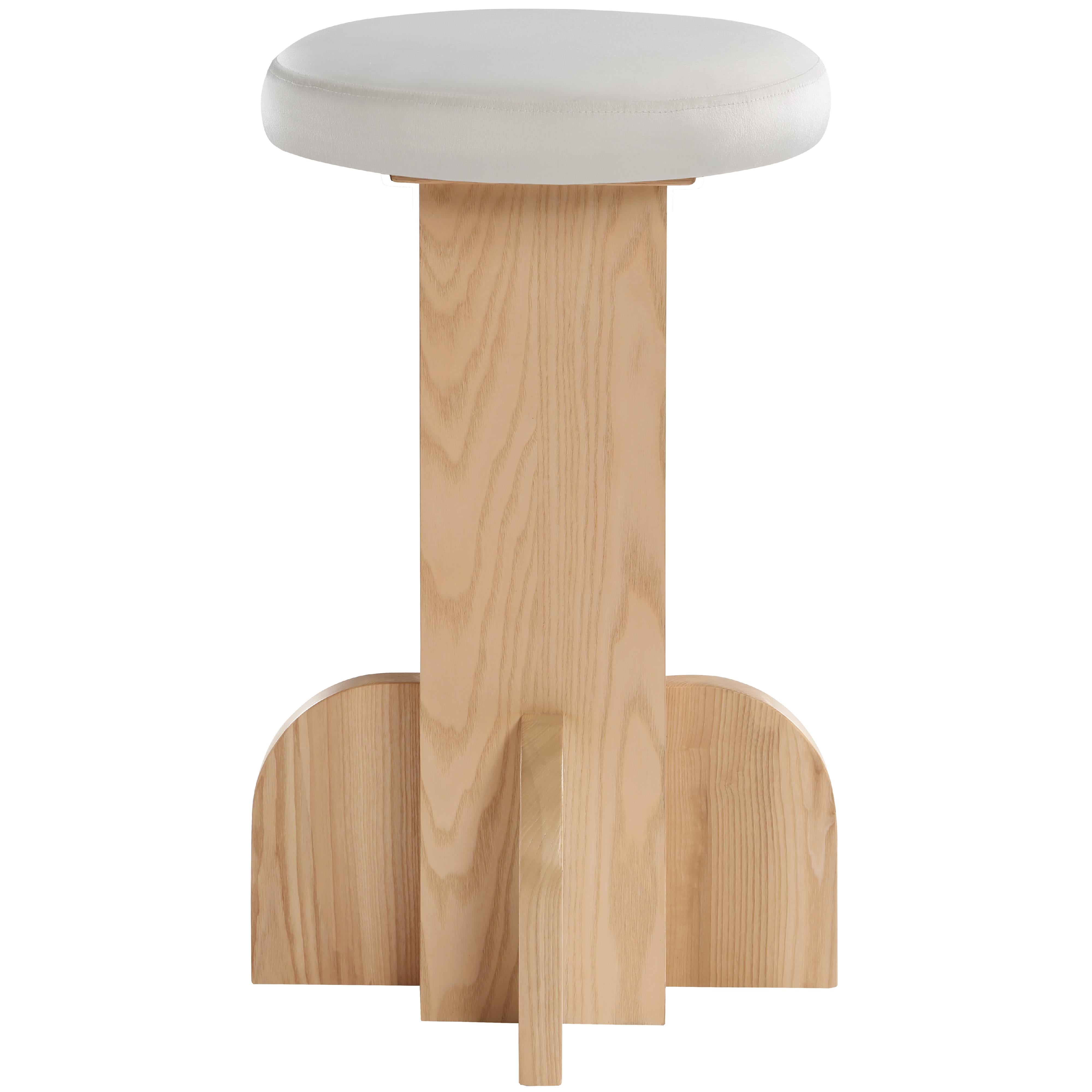 Meridian Wyatt Cream Velvet Stool