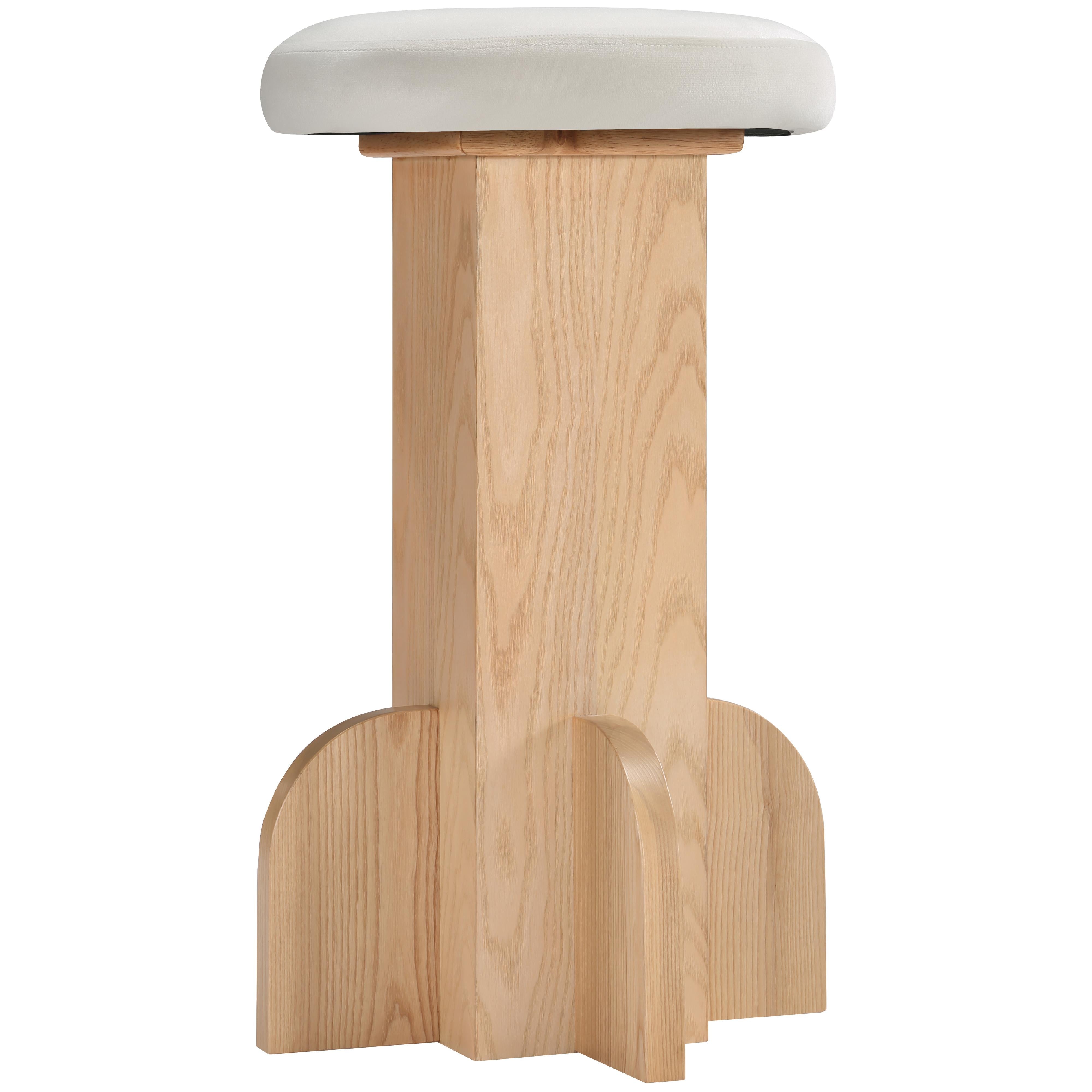 Meridian Wyatt Cream Velvet Stool