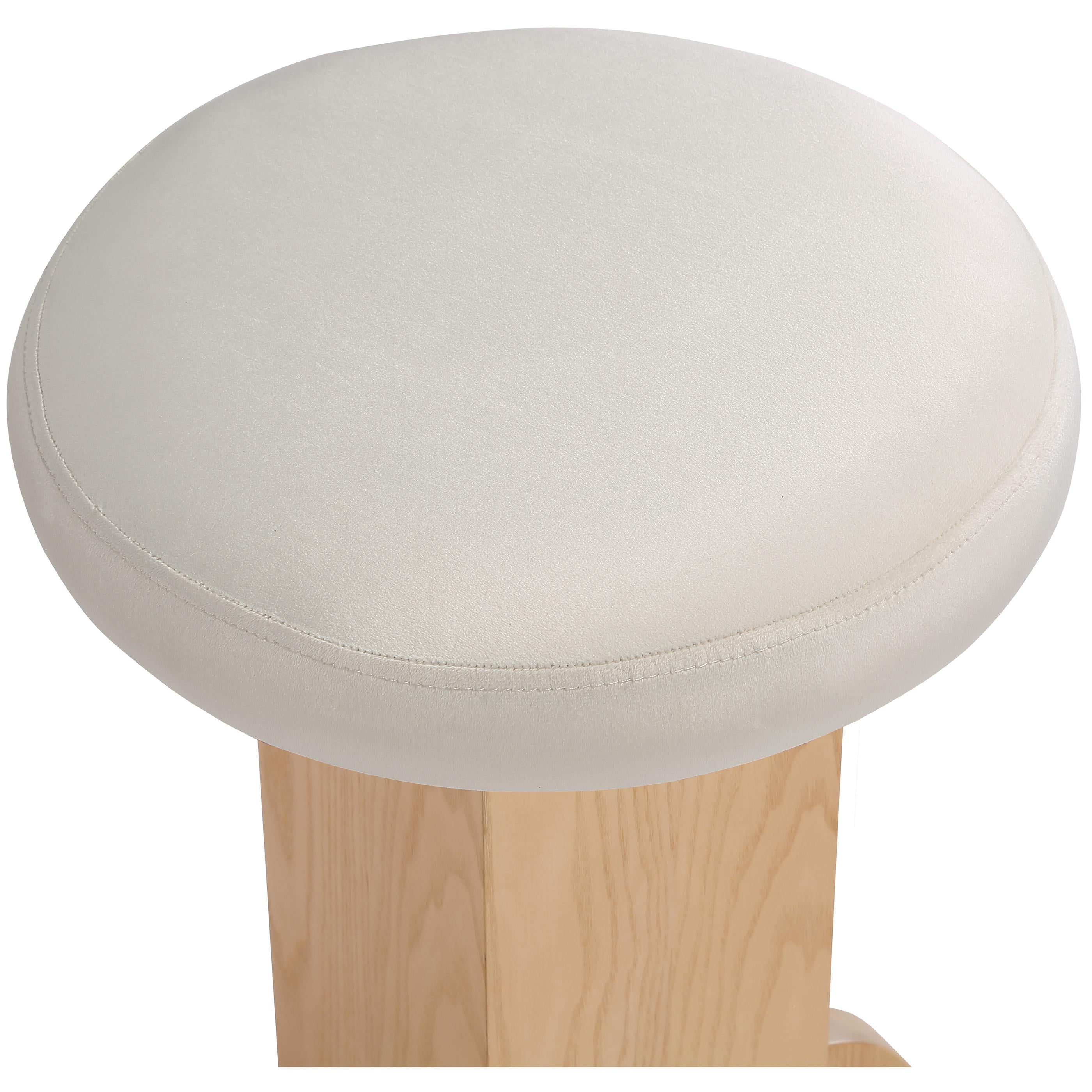 Meridian Wyatt Cream Velvet Stool