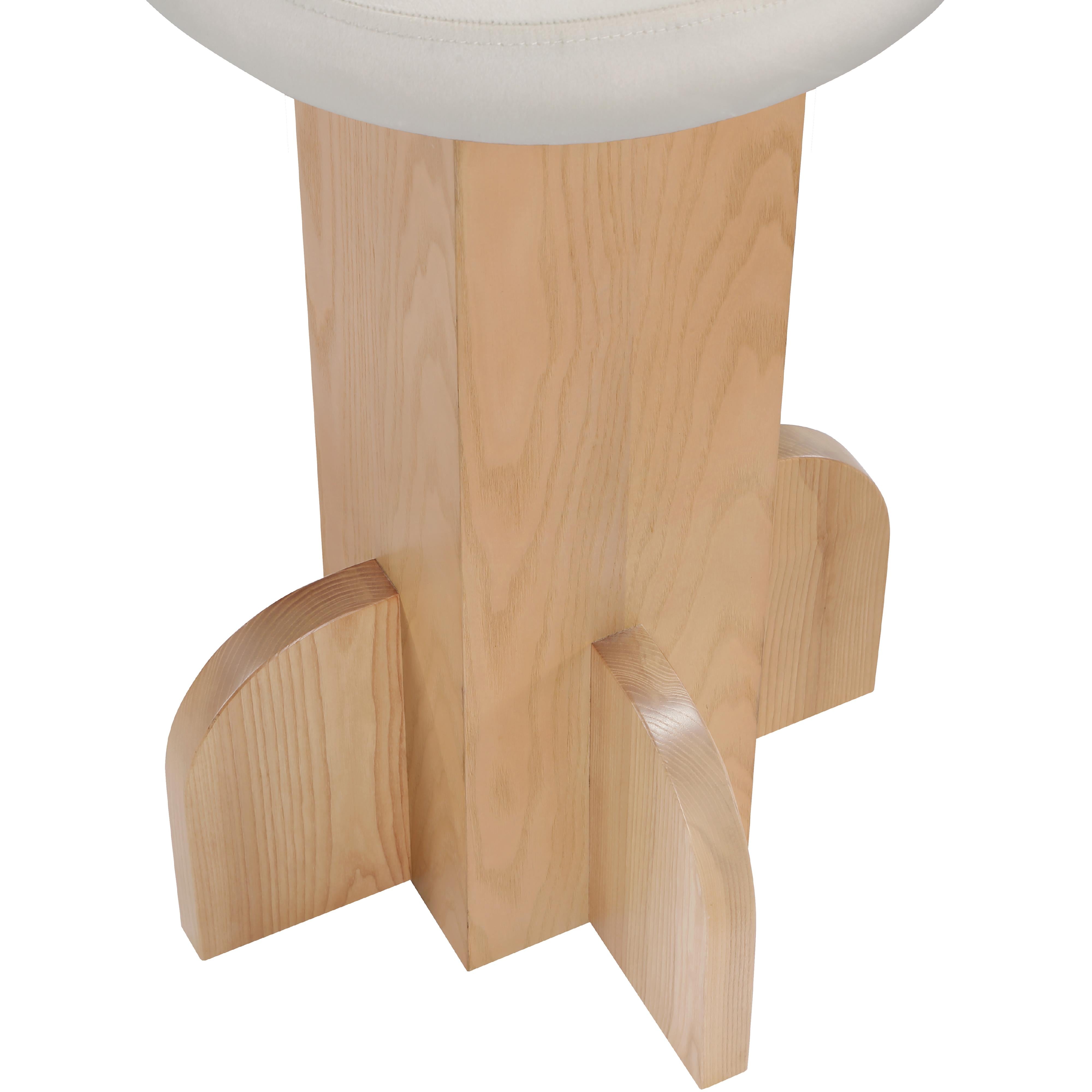 Meridian Wyatt Cream Velvet Stool