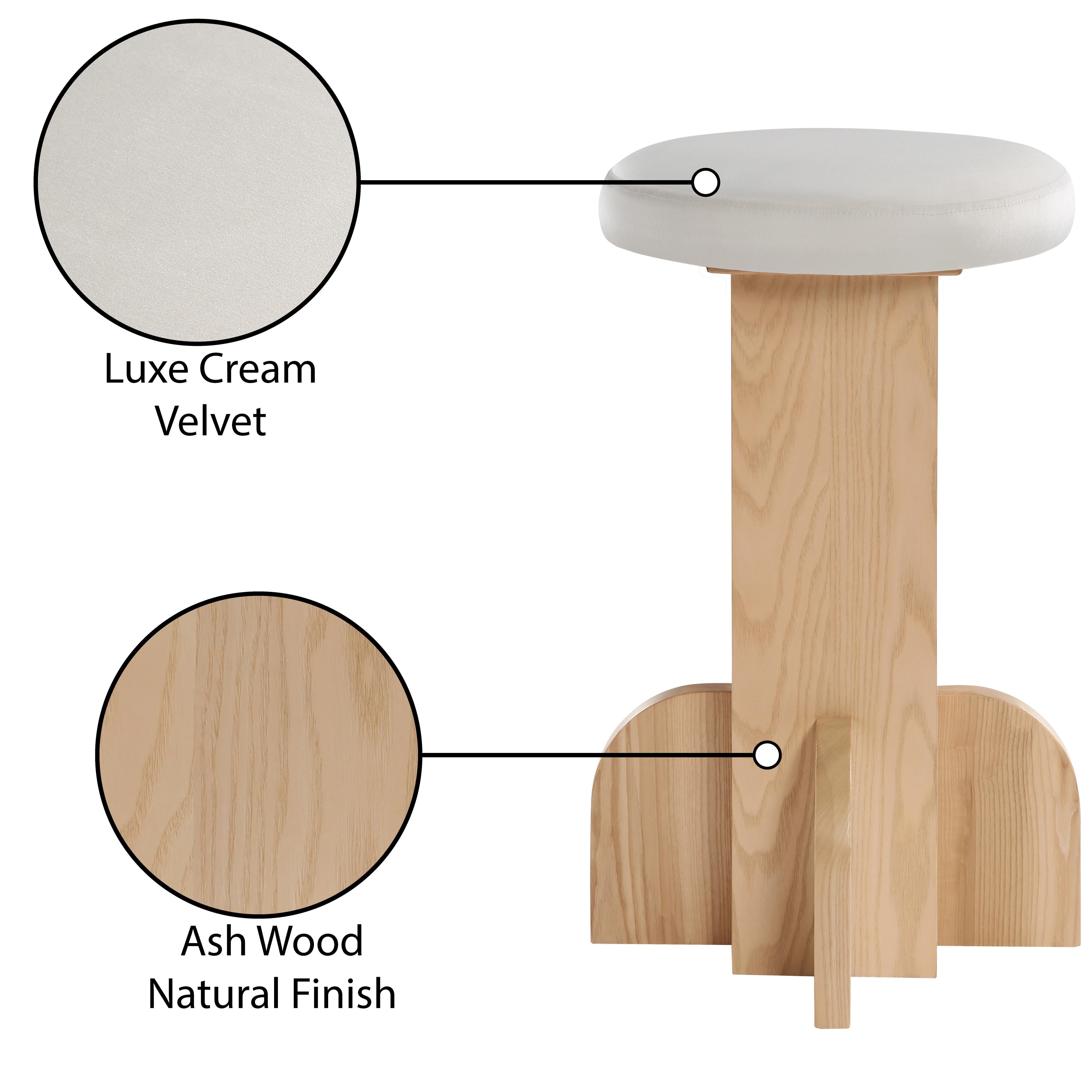 Meridian Wyatt Cream Velvet Stool