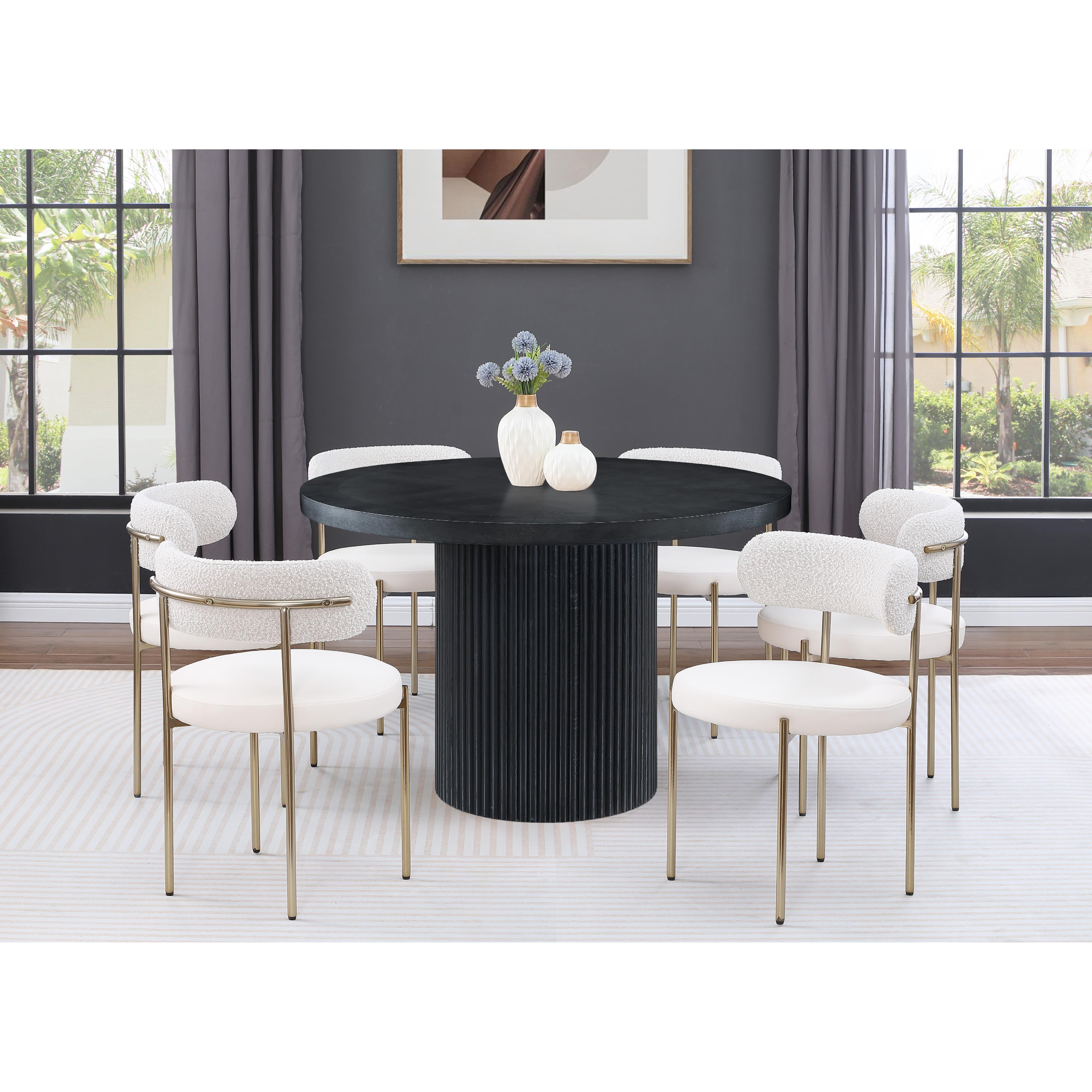 Meridian Belinda Black Oak Veneer Dining Table