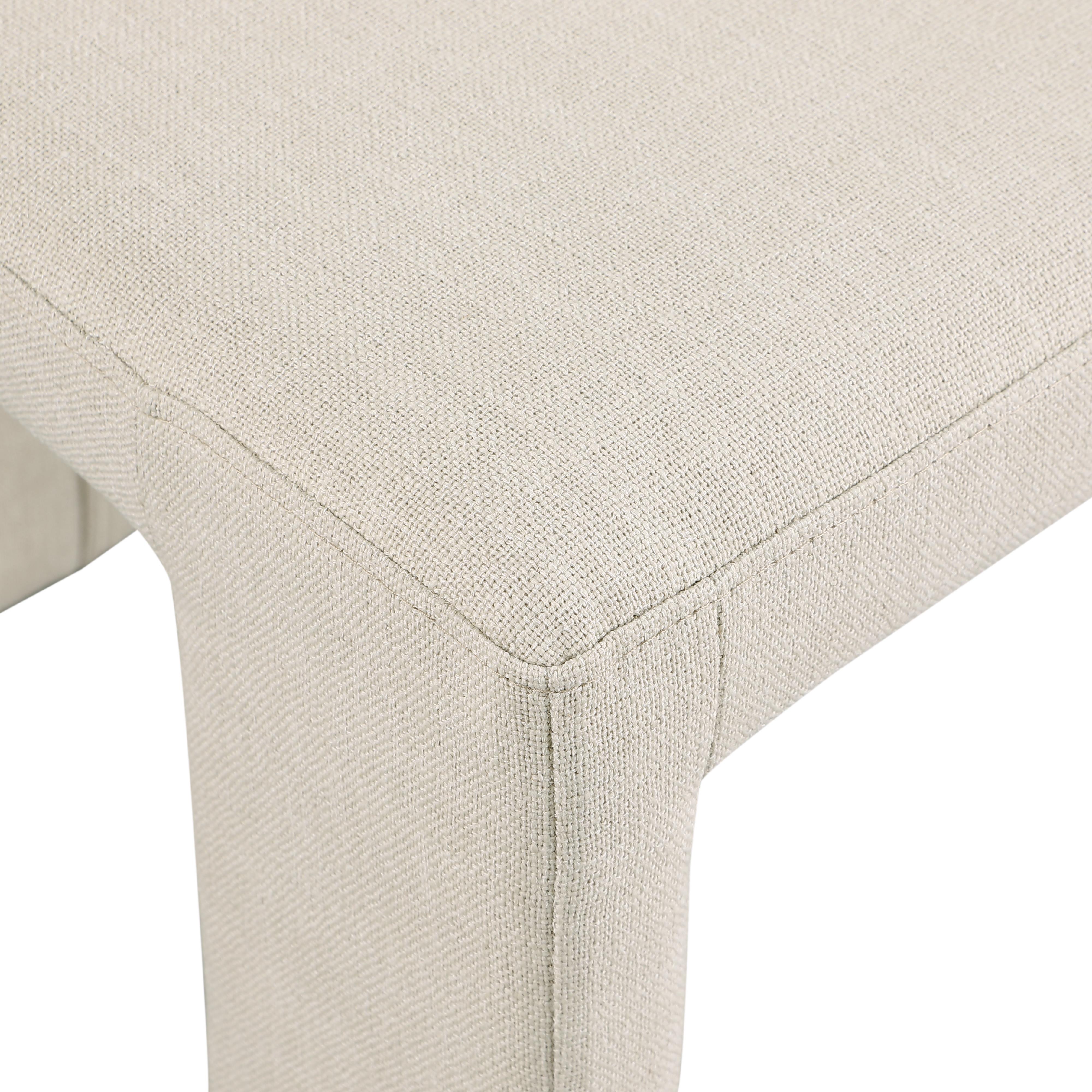 Meridian Benson Beige Linen Textured Fabric Dining Chair