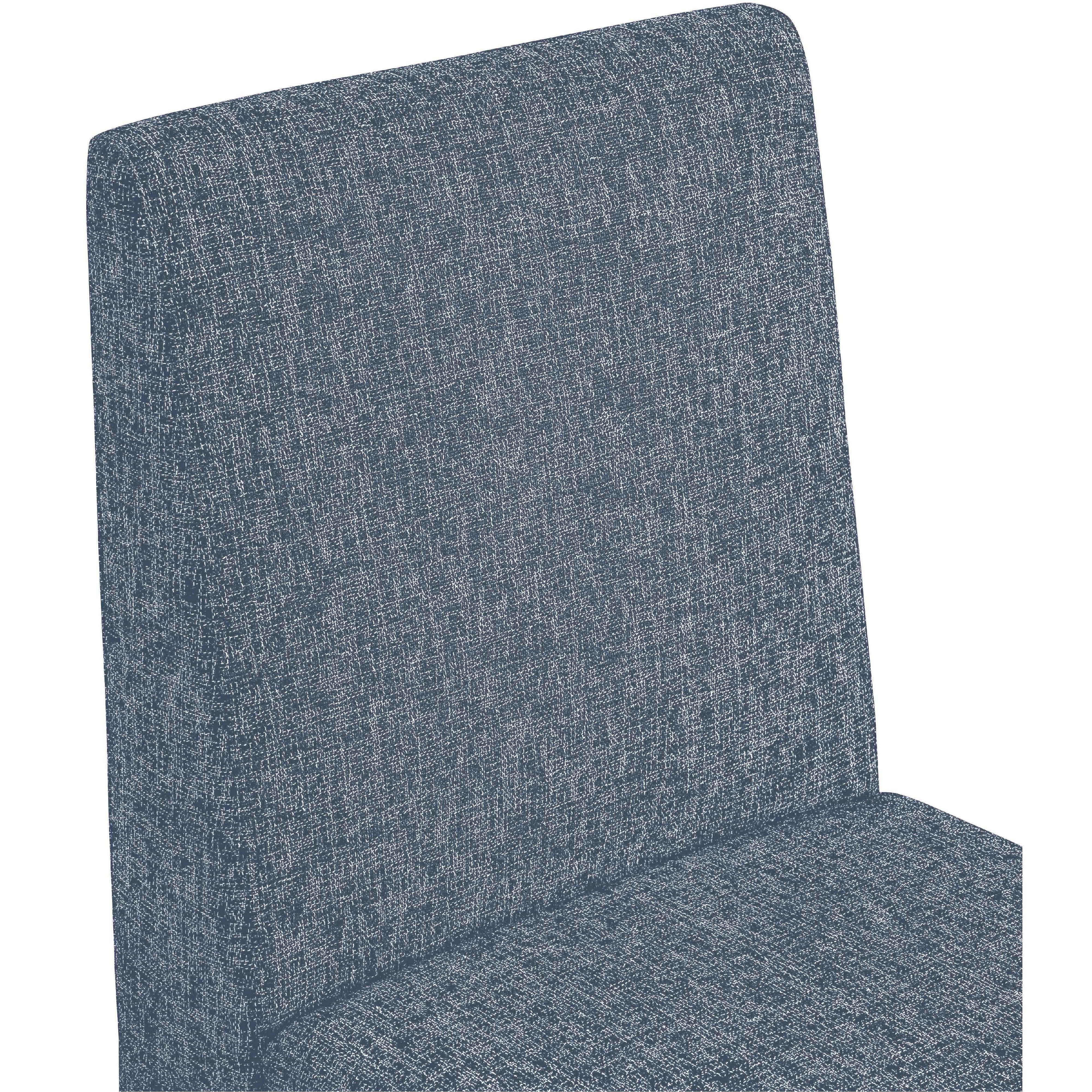 Meridian Benson Blue Linen Textured Fabric Dining Chair