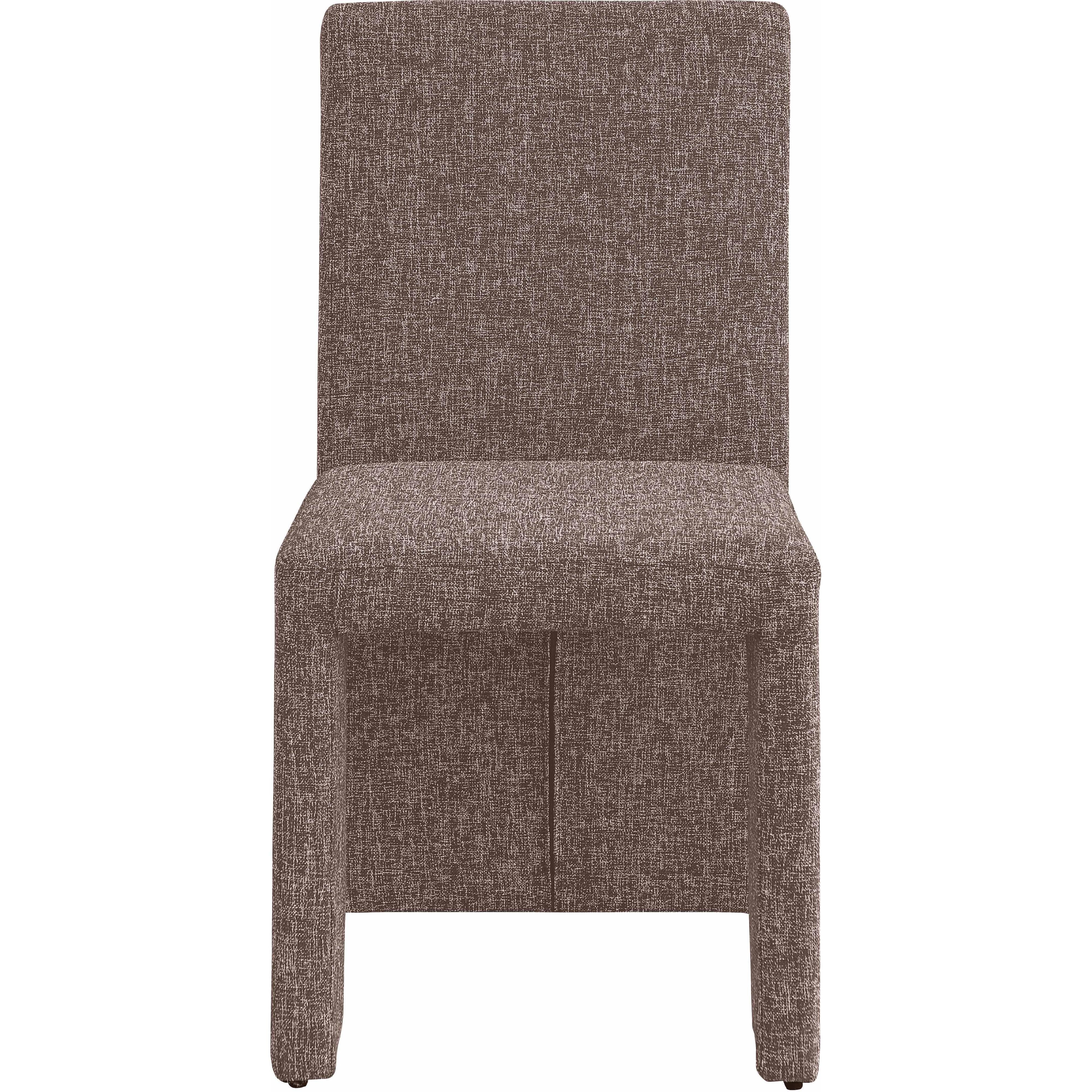 Meridian Benson Brown Linen Textured Fabric Dining Chair