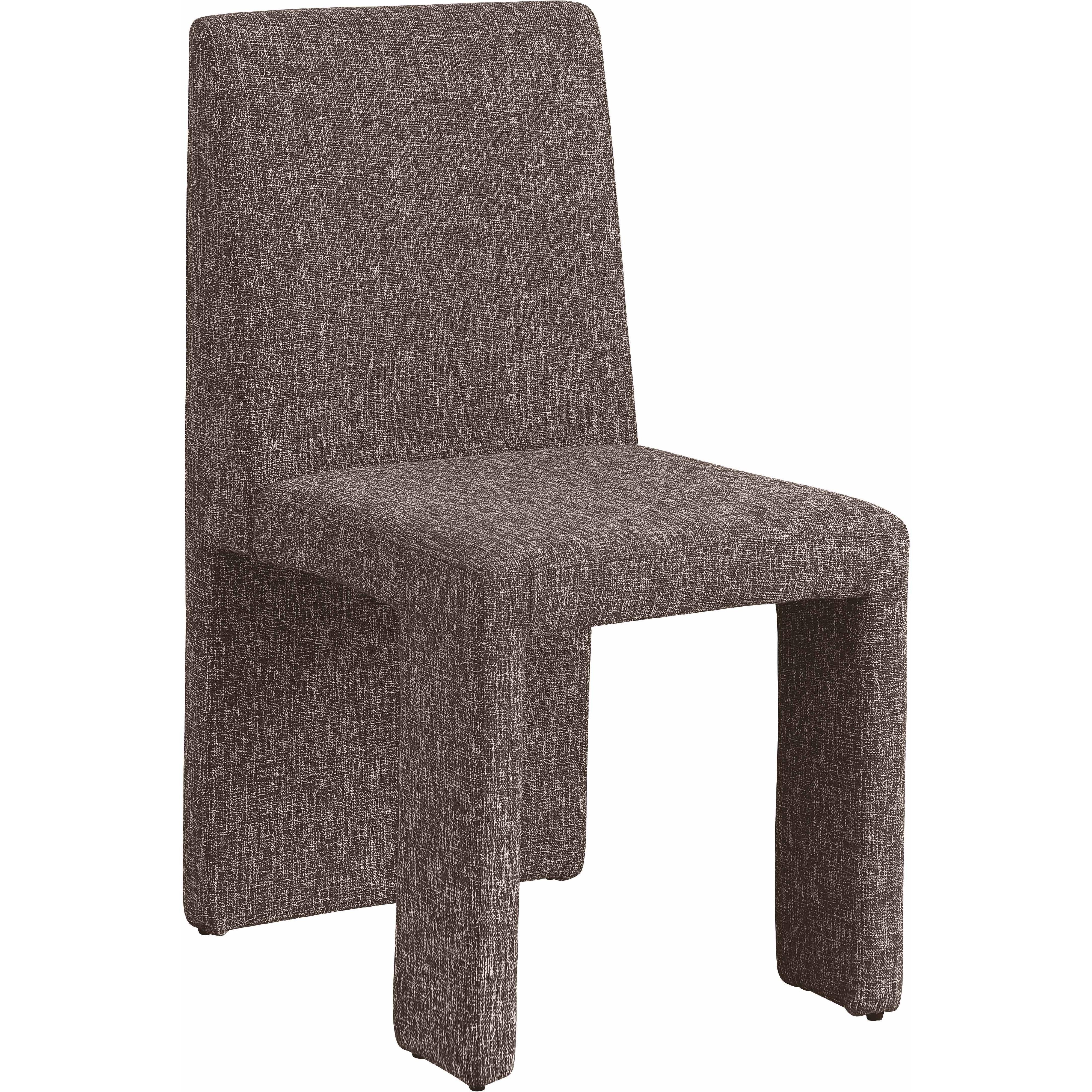 Meridian Benson Brown Linen Textured Fabric Dining Chair