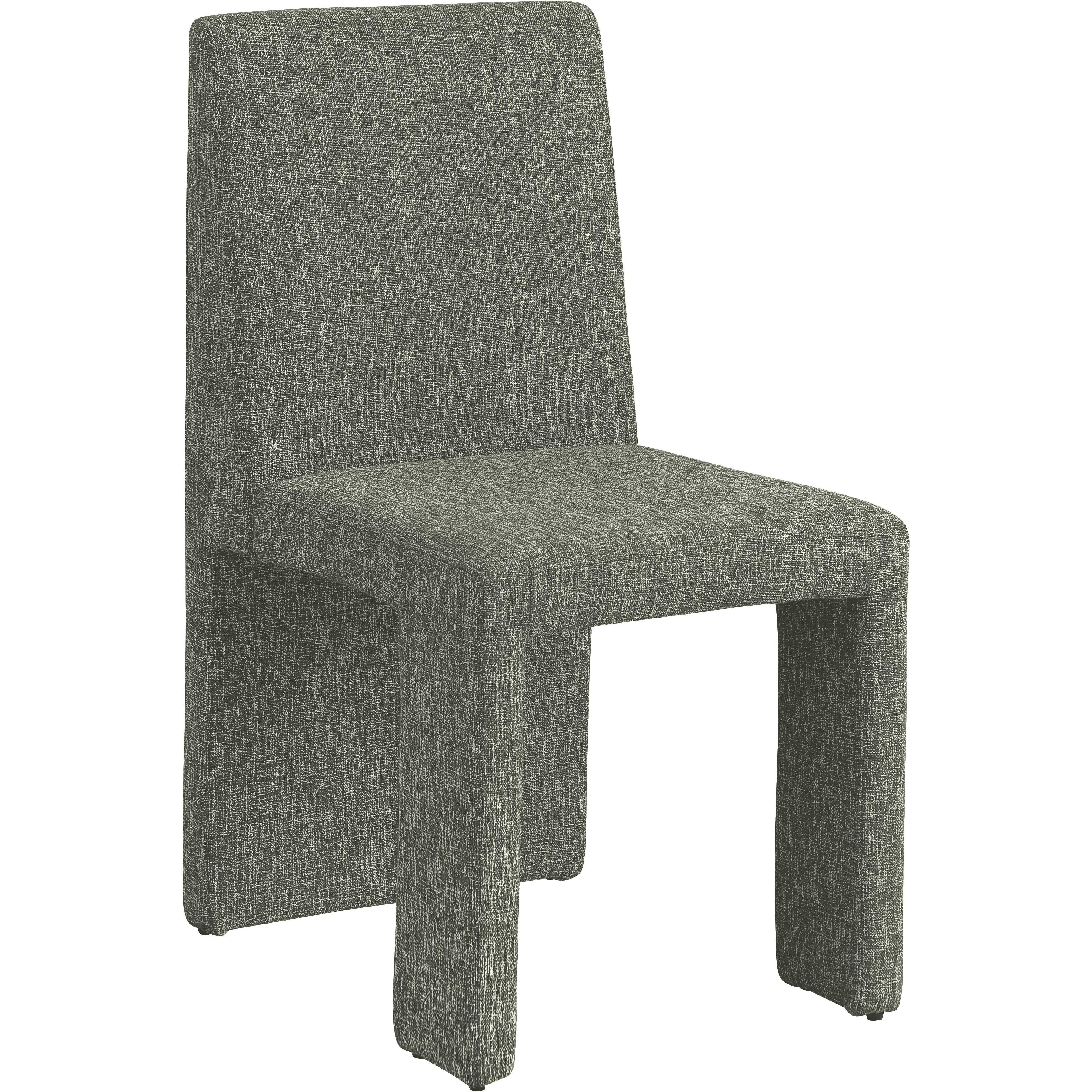 Meridian Benson Green Linen Textured Fabric Dining Chair