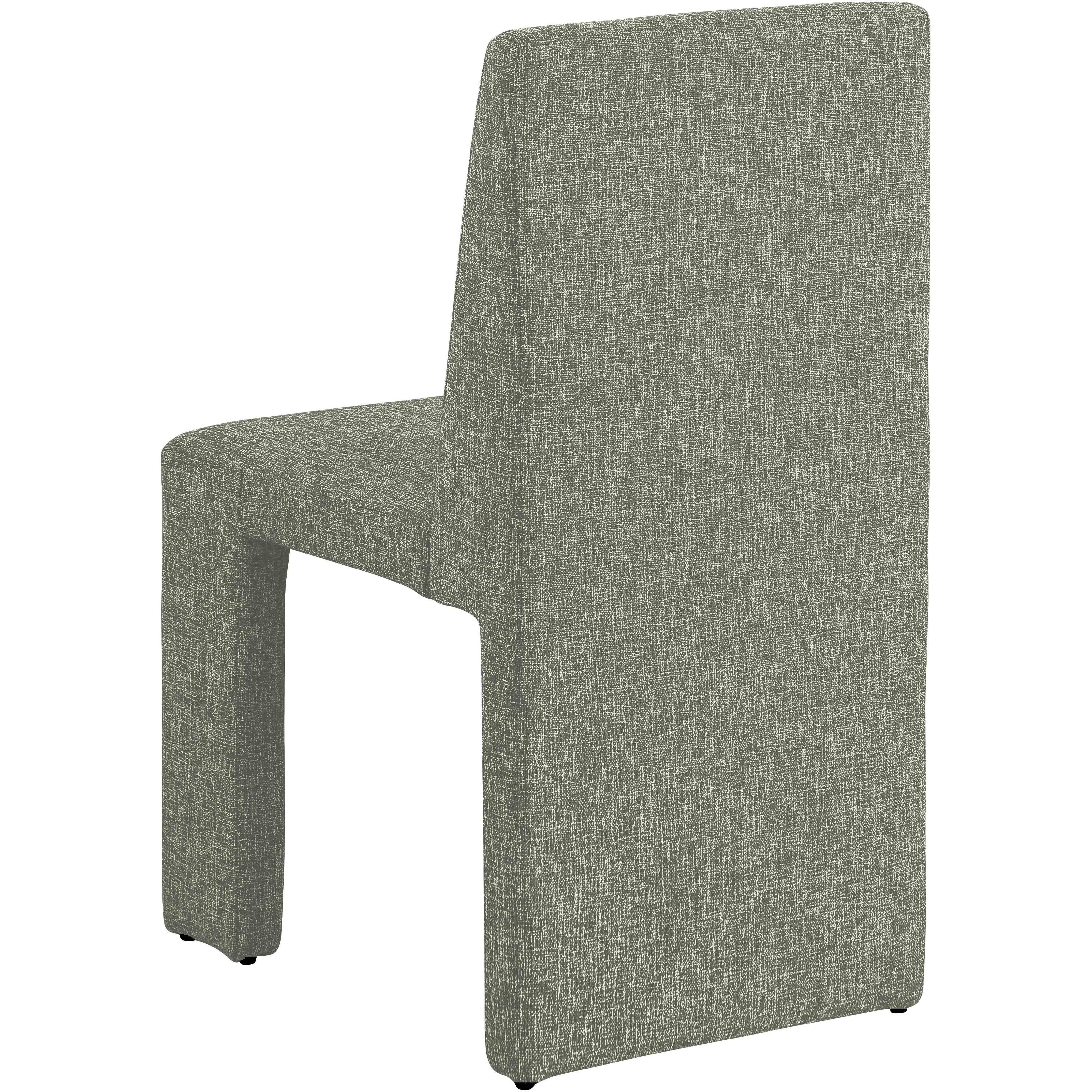 Meridian Benson Green Linen Textured Fabric Dining Chair