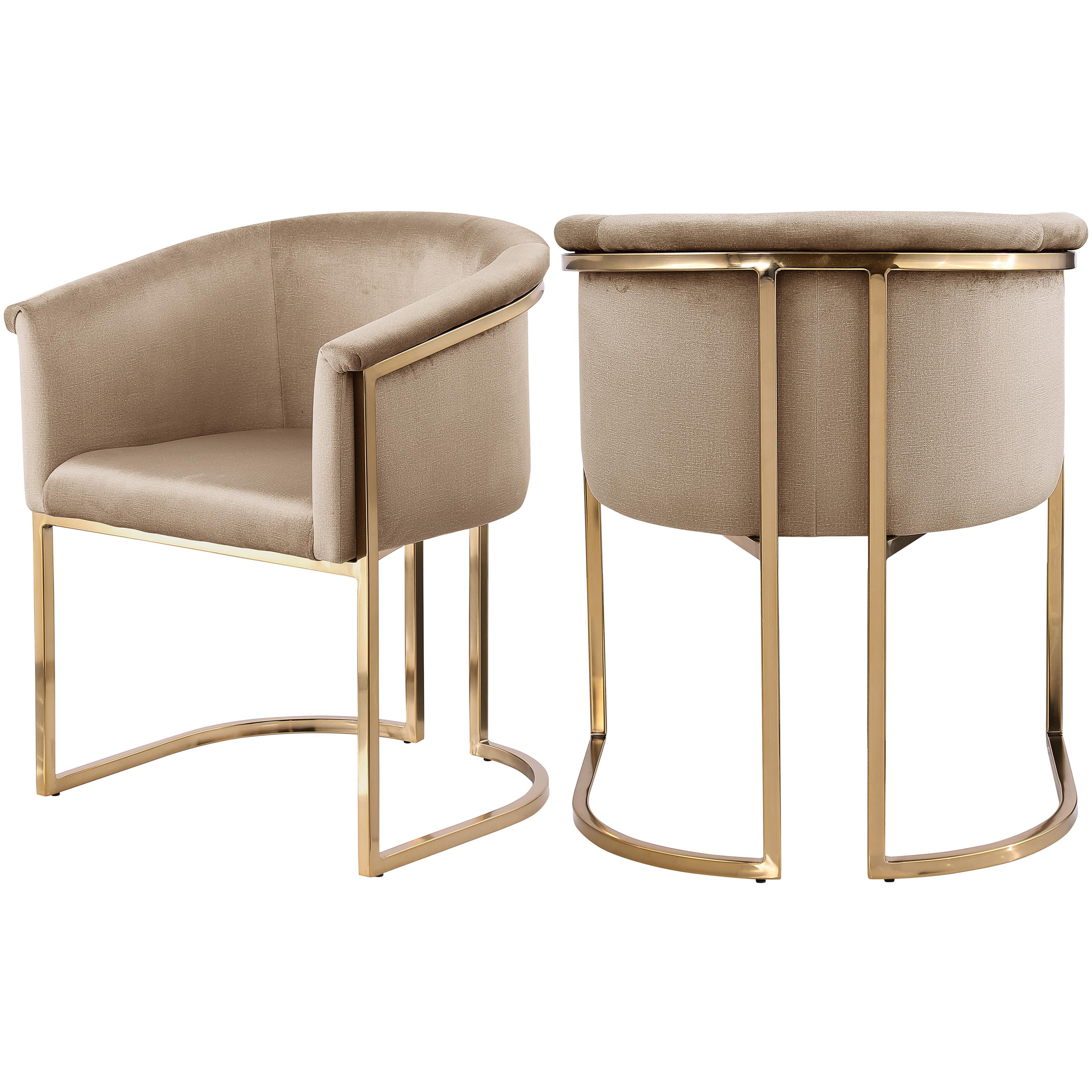 Meridian Tierra Beige Velvet Dining Chair