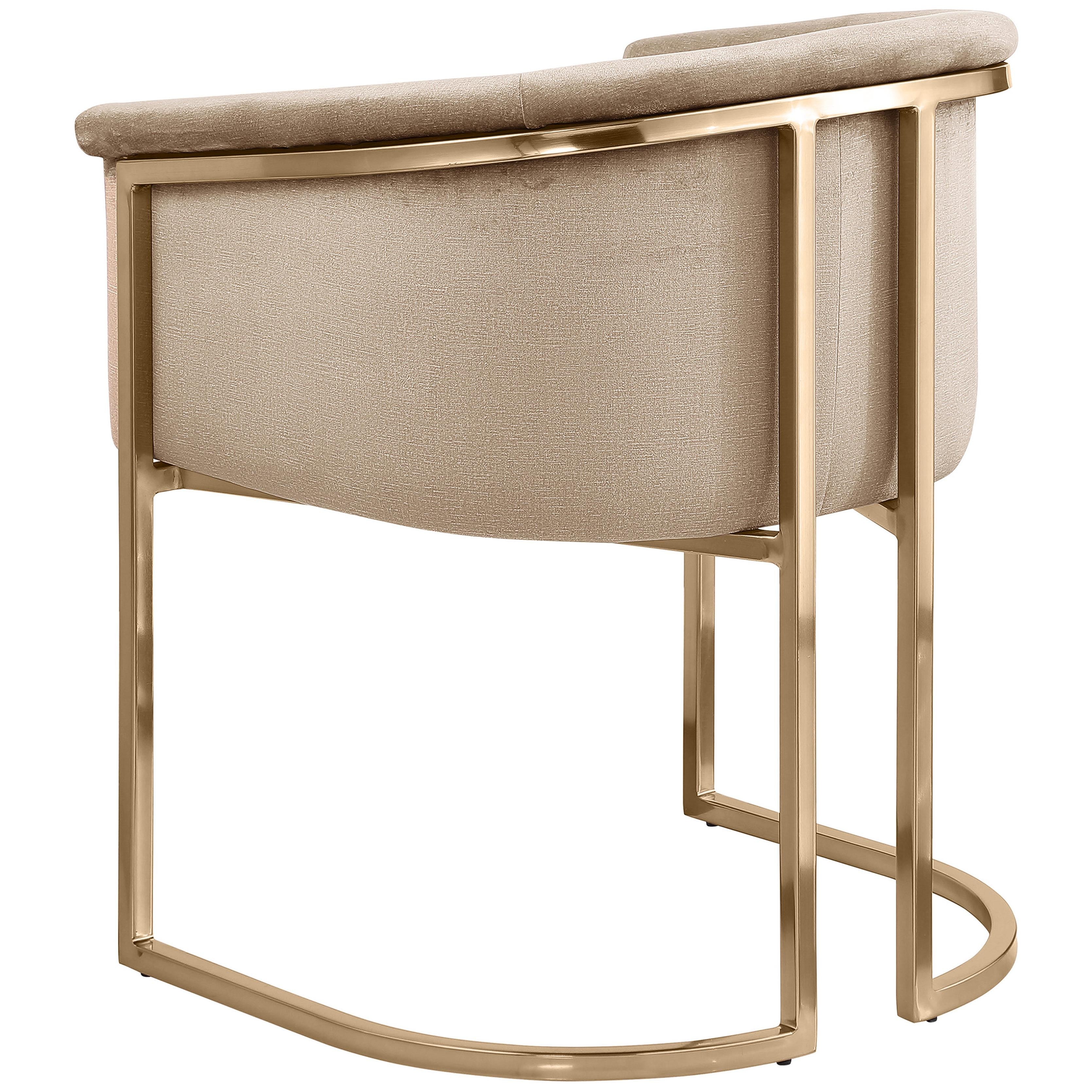 Meridian Tierra Beige Velvet Dining Chair