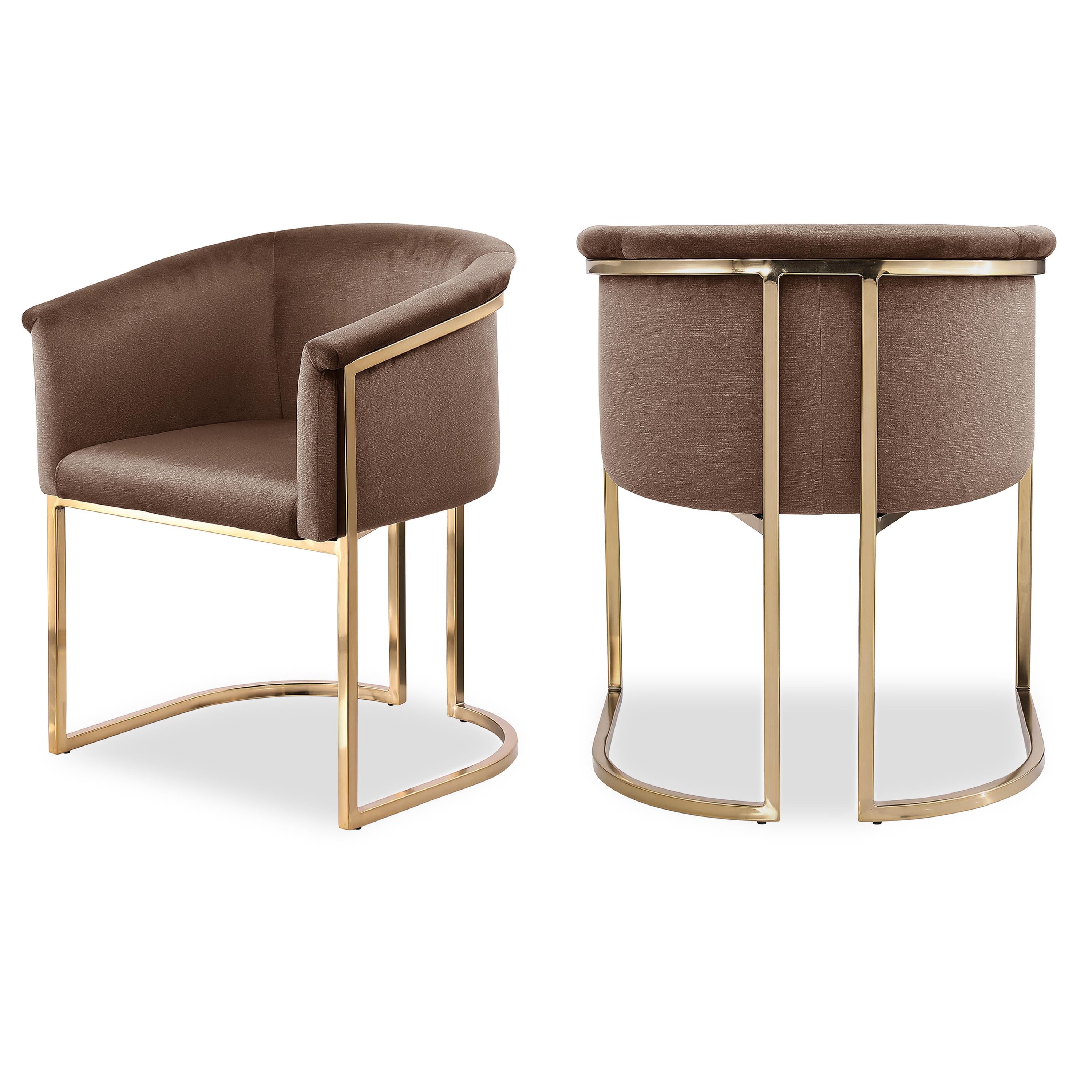 Meridian Tierra Brown Velvet Dining Chair