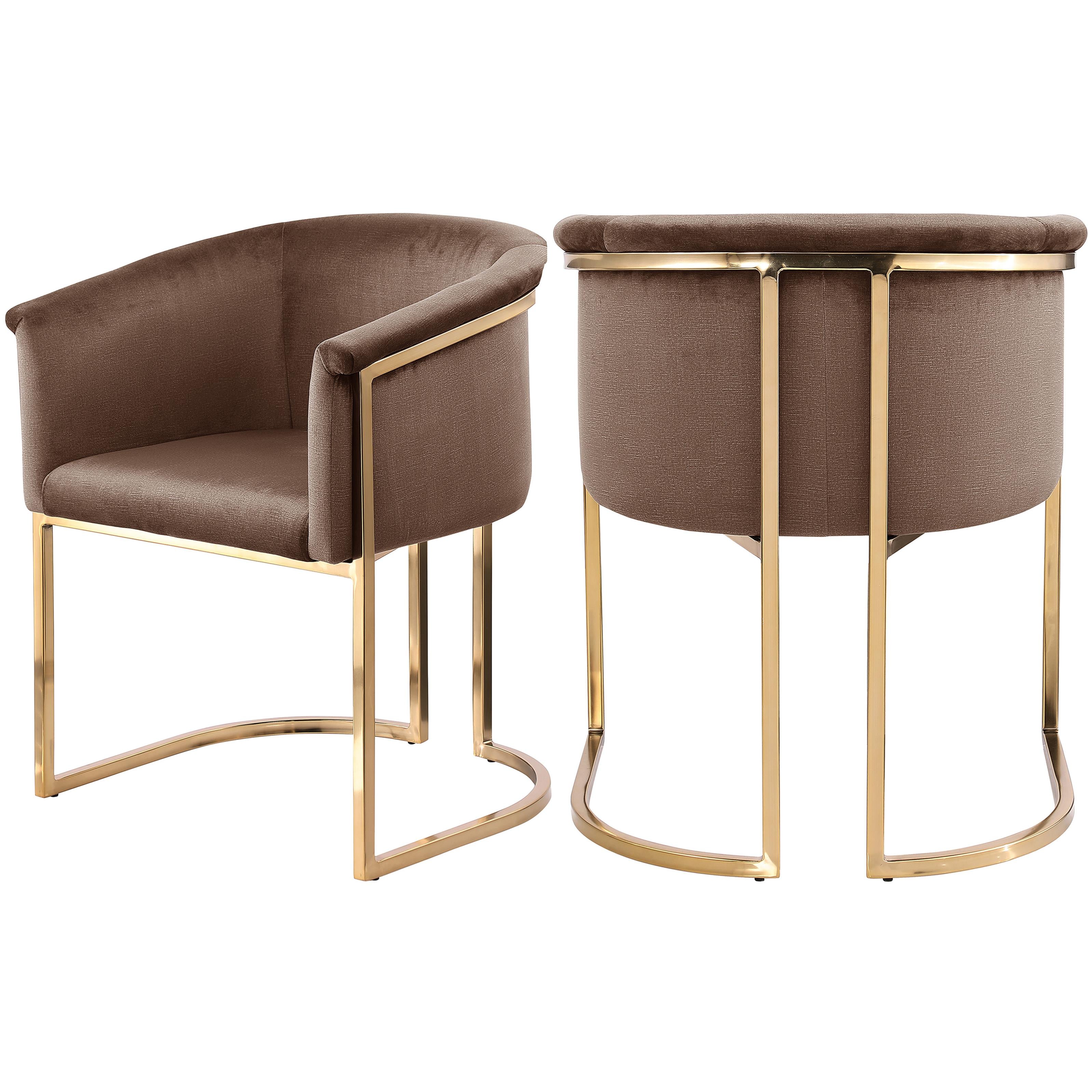 Meridian Tierra Brown Velvet Dining Chair