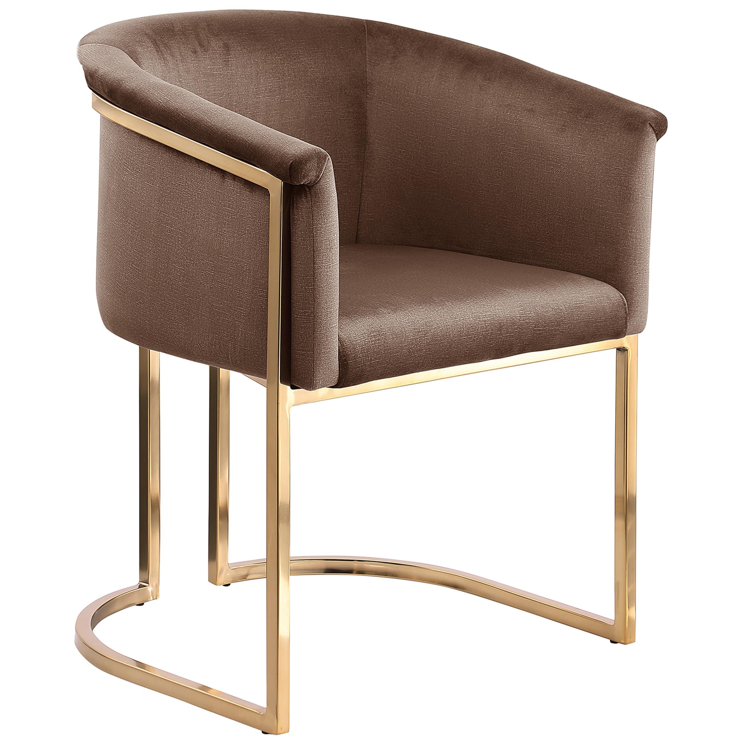 Meridian Tierra Brown Velvet Dining Chair