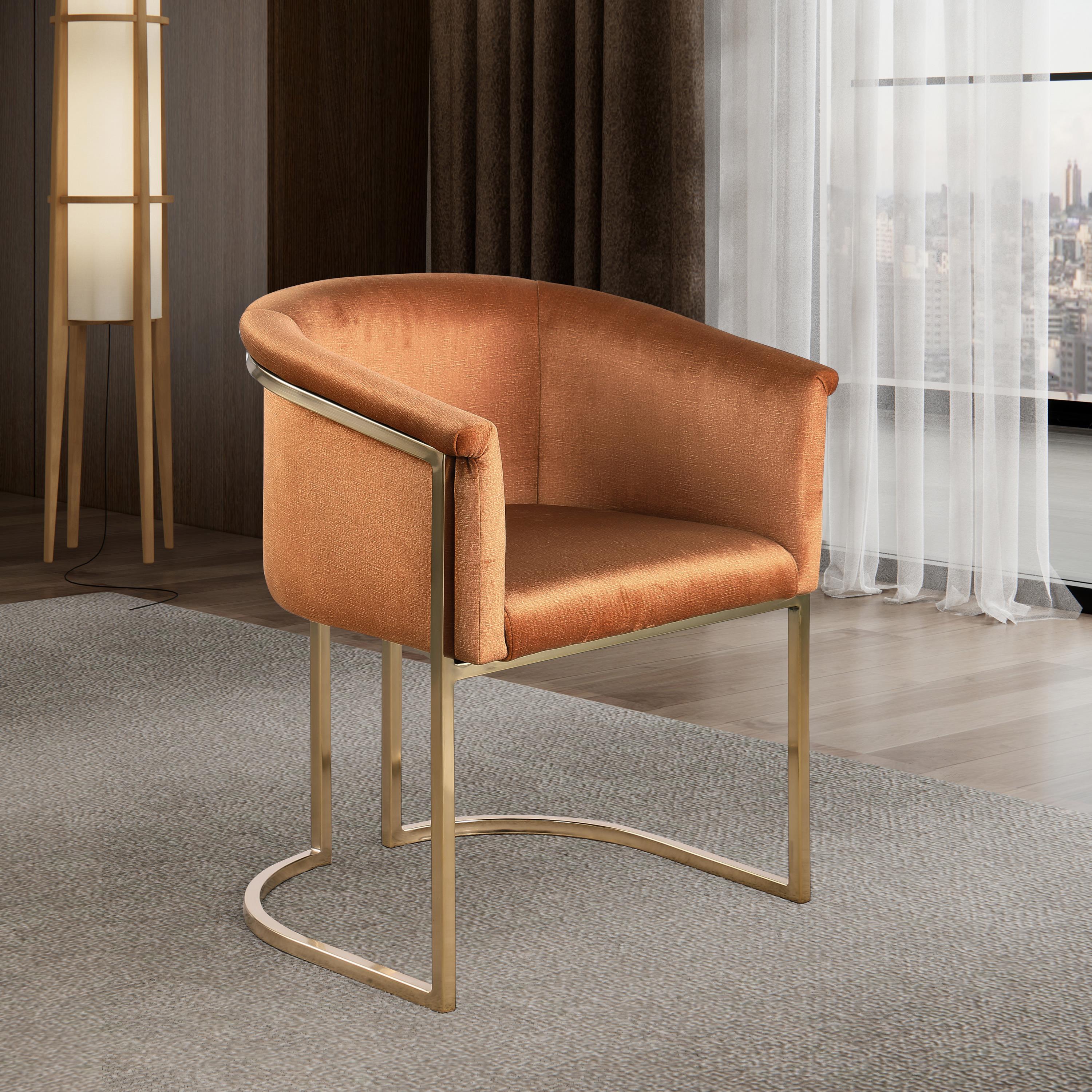 Meridian Tierra Cognac Velvet Dining Chair