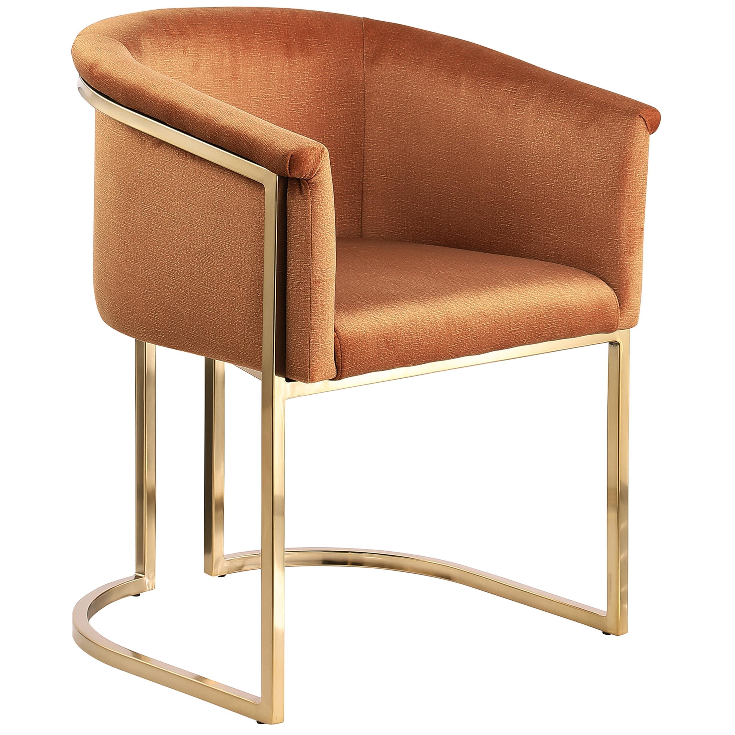 Meridian Tierra Cognac Velvet Dining Chair