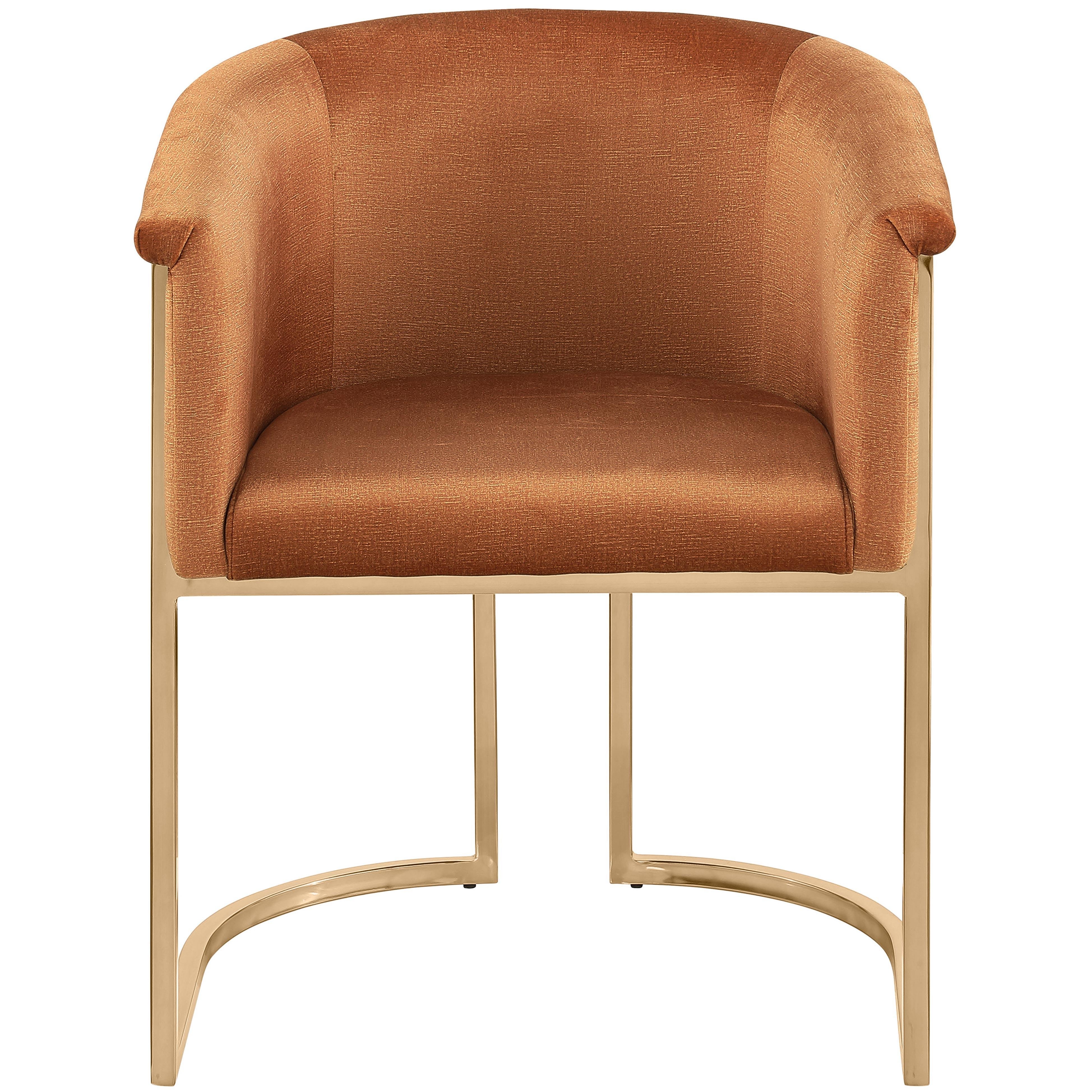 Meridian Tierra Cognac Velvet Dining Chair