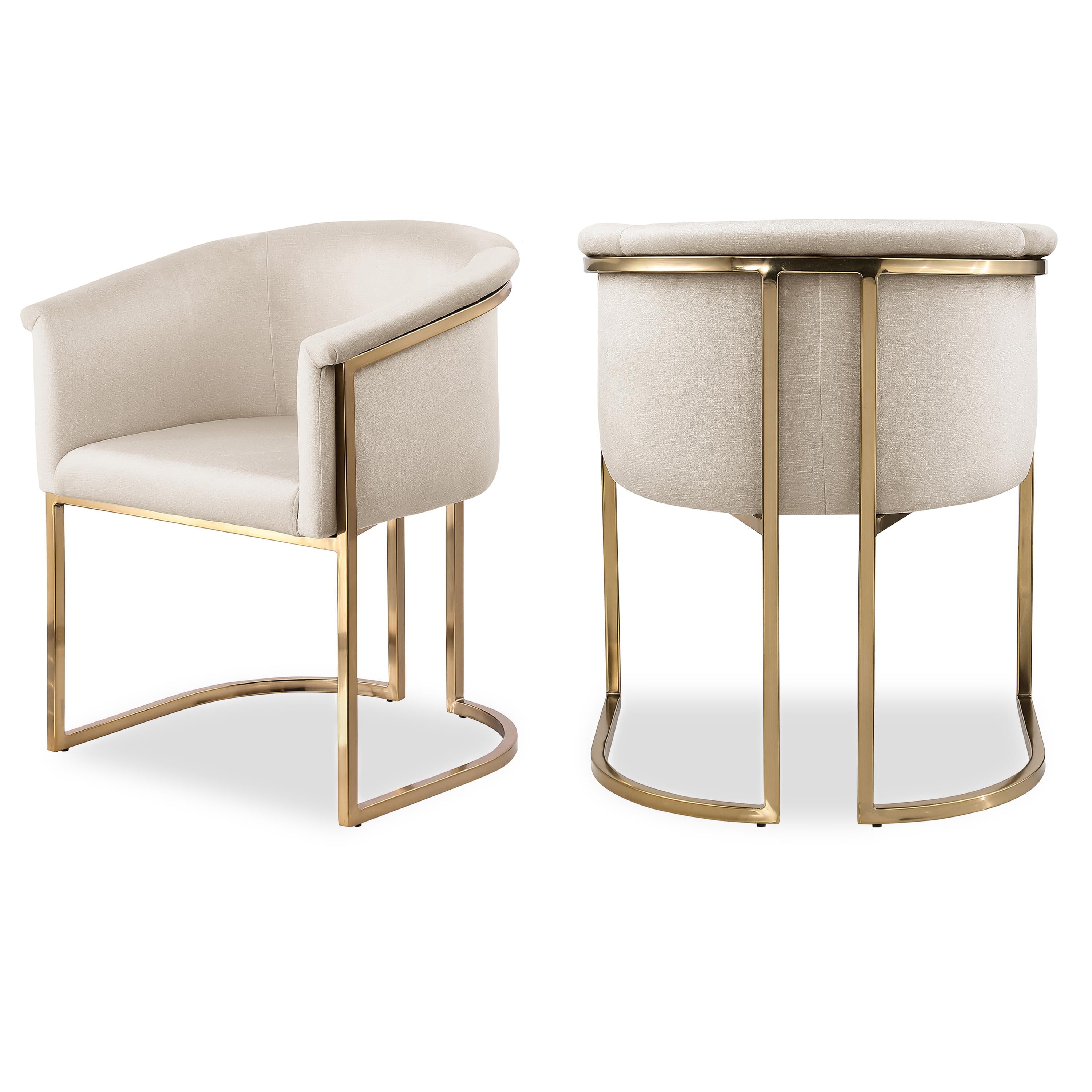 Meridian Tierra Cream Velvet Dining Chair