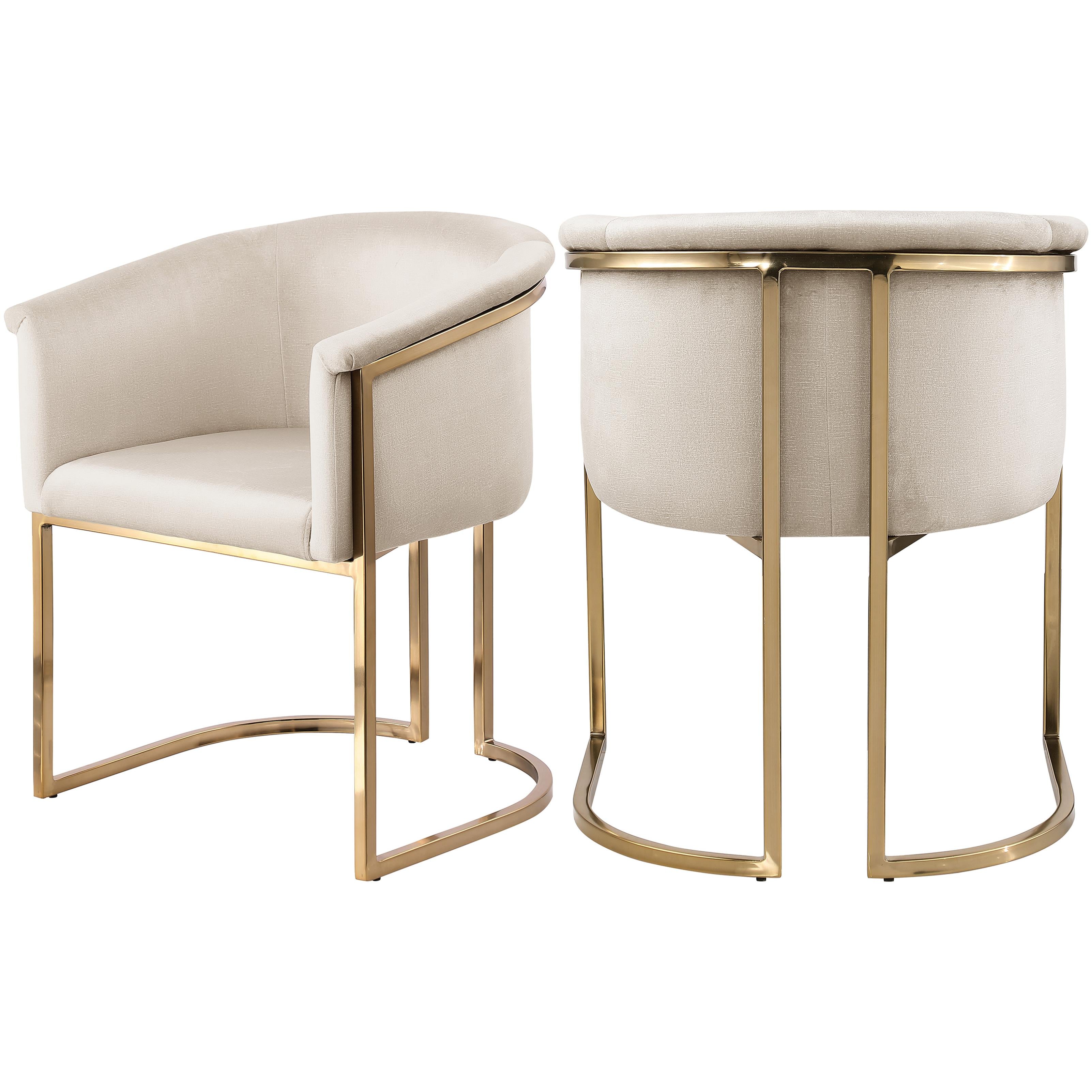 Meridian Tierra Cream Velvet Dining Chair