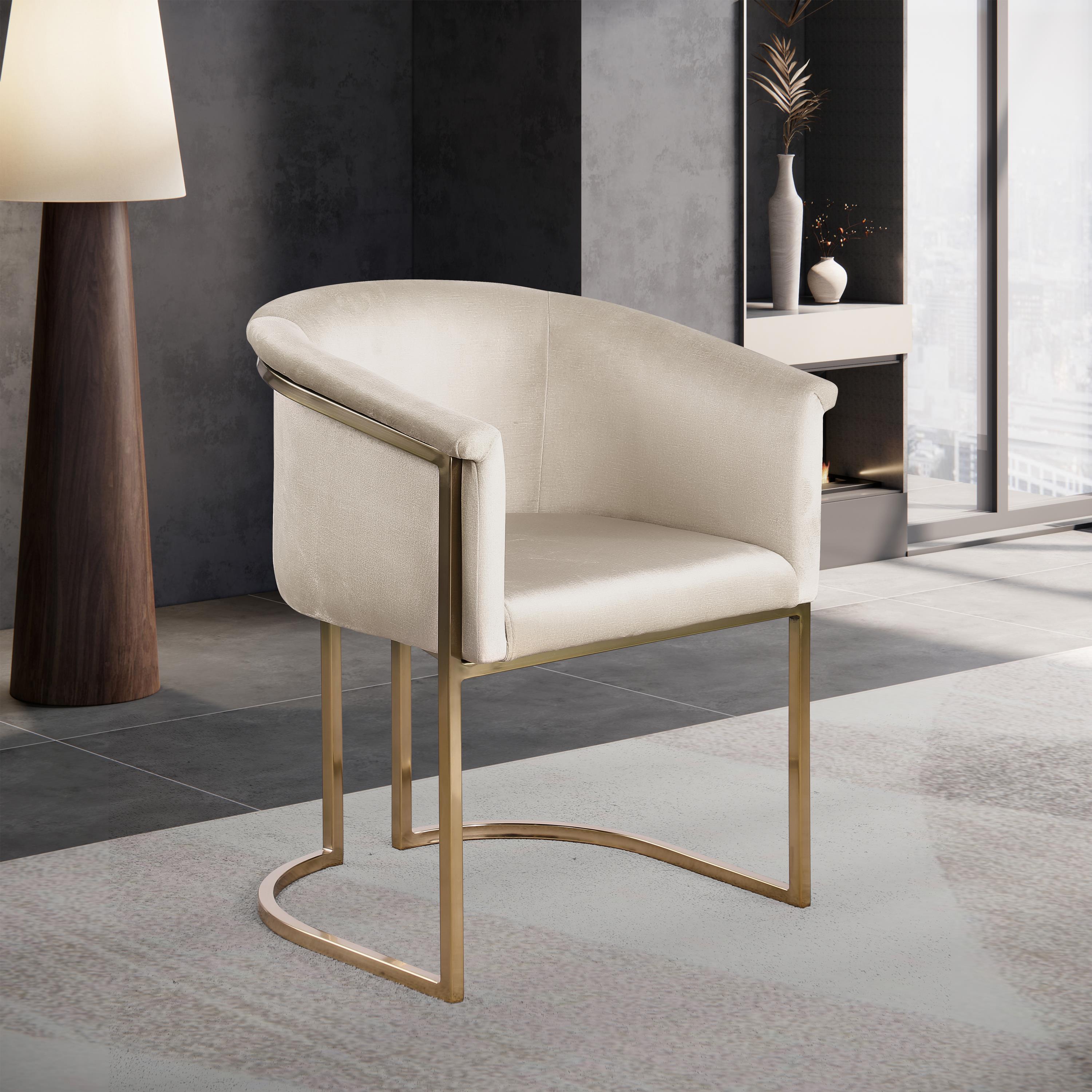 Meridian Tierra Cream Velvet Dining Chair