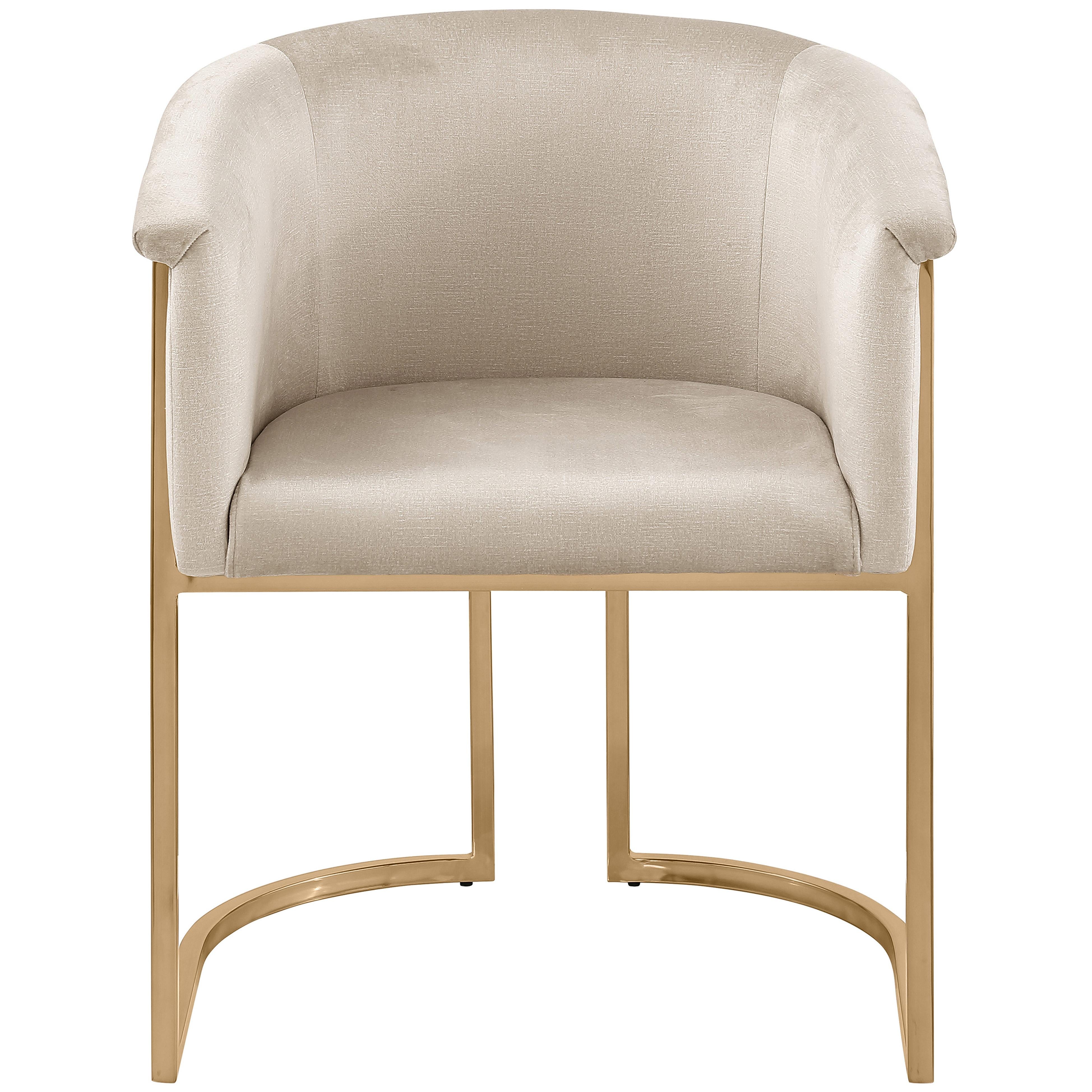 Meridian Tierra Cream Velvet Dining Chair