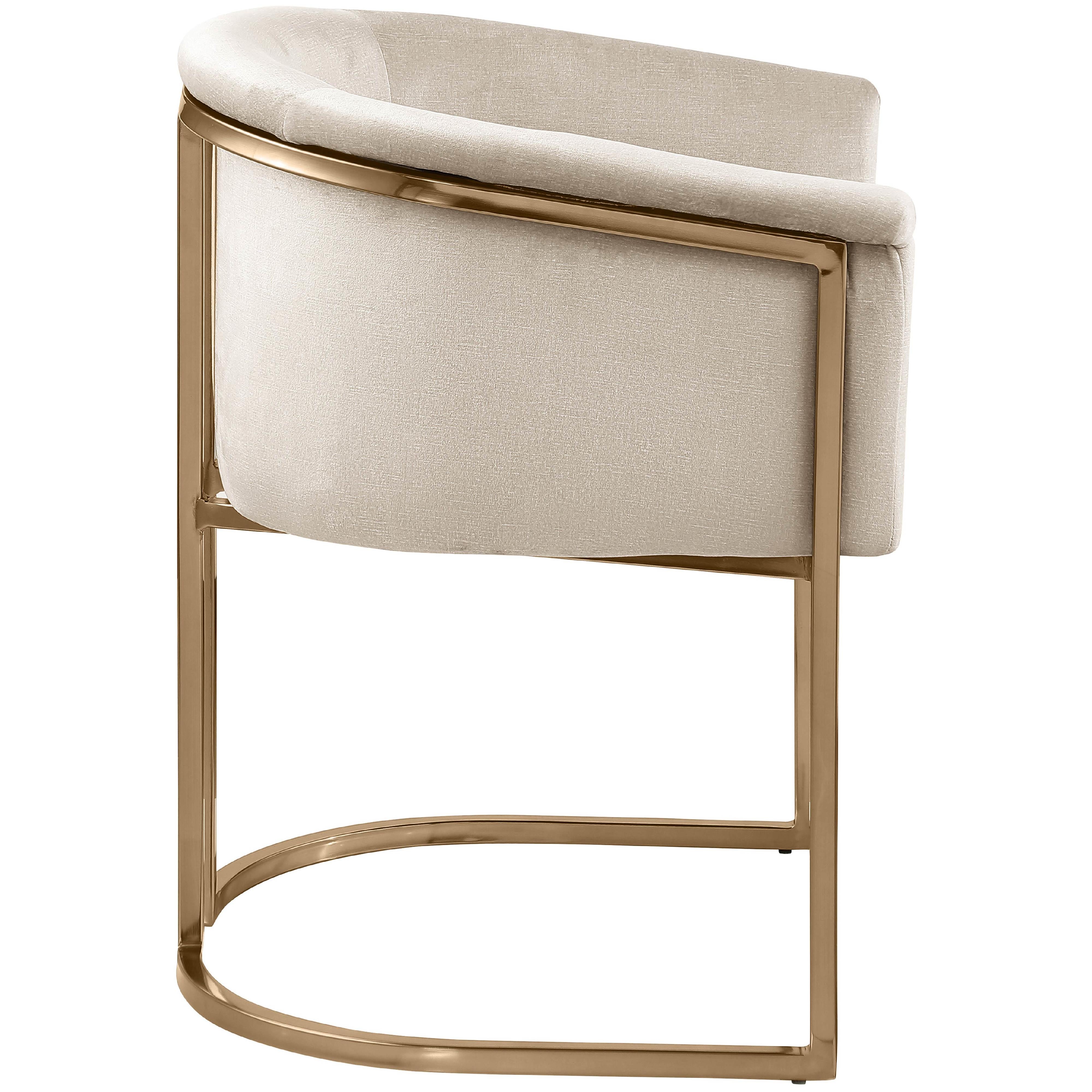 Meridian Tierra Cream Velvet Dining Chair