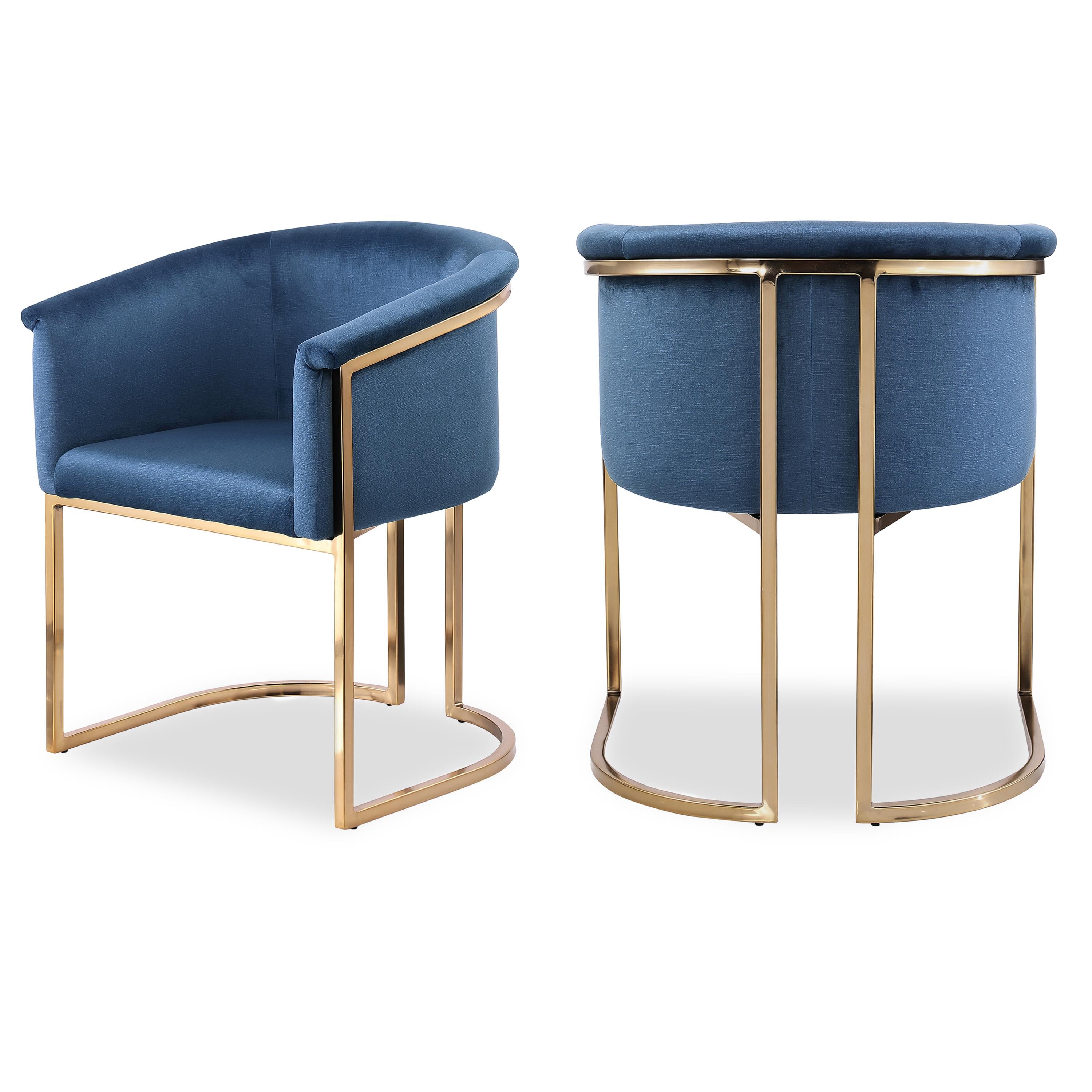 Meridian Tierra Navy Velvet Dining Chair