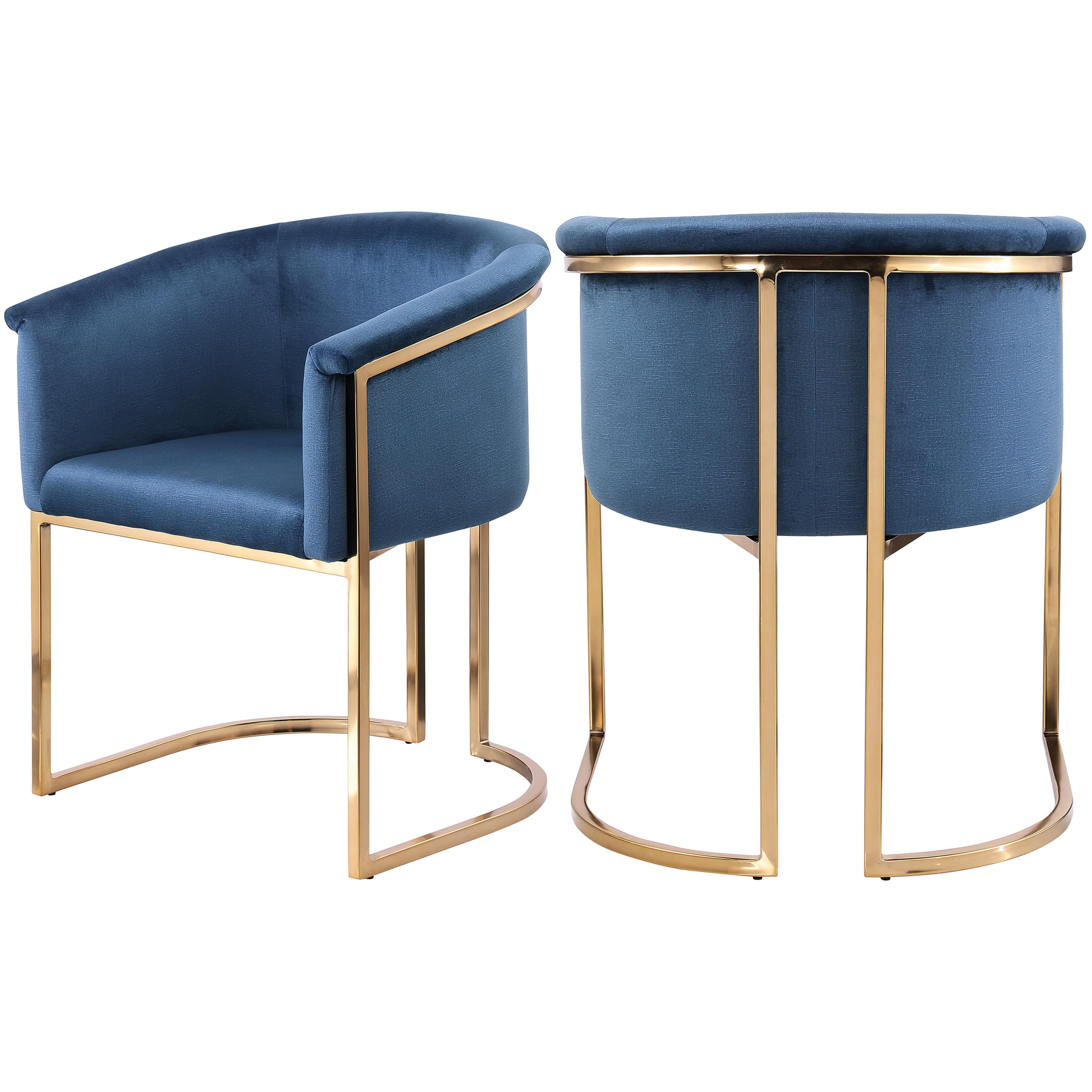 Meridian Tierra Navy Velvet Dining Chair