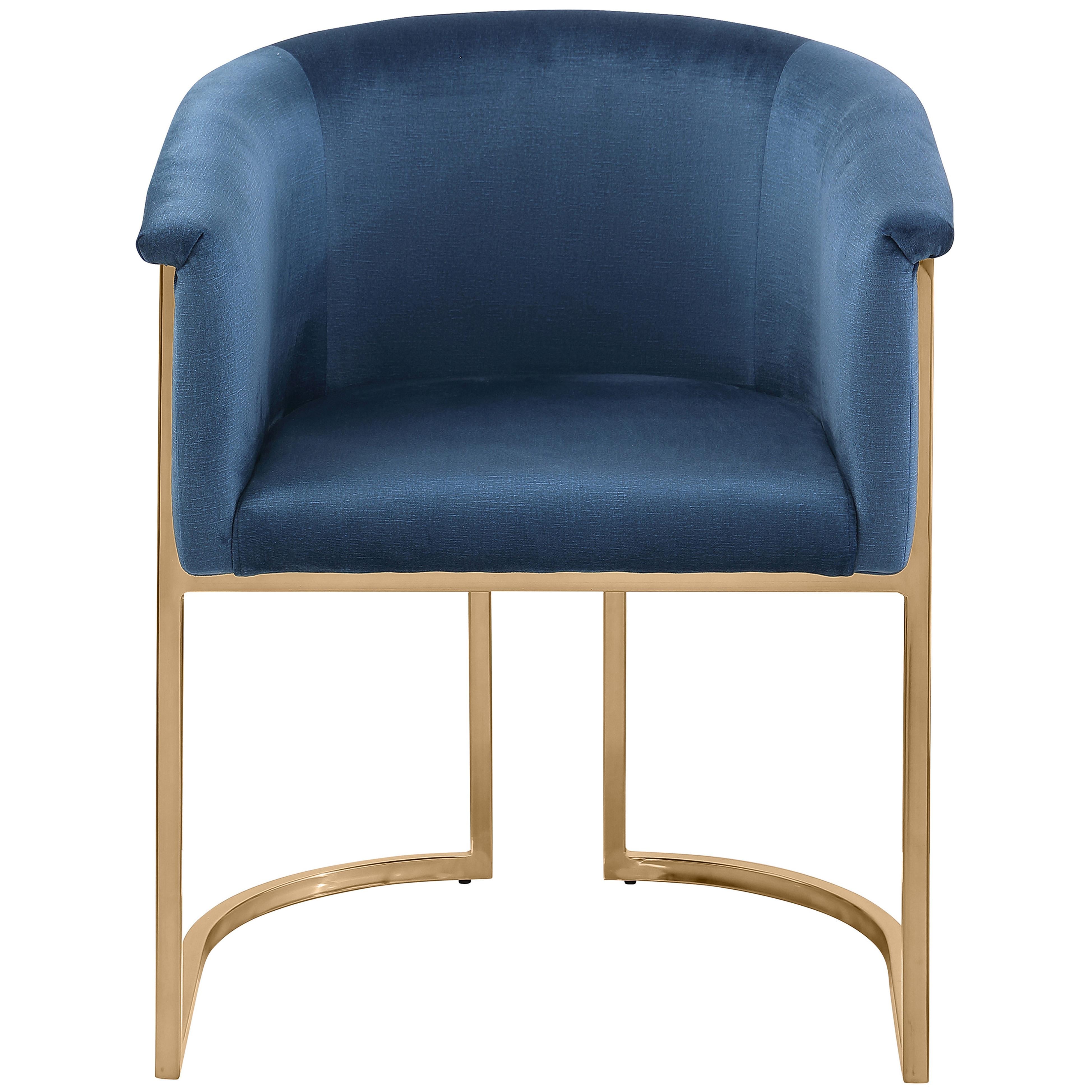 Meridian Tierra Navy Velvet Dining Chair