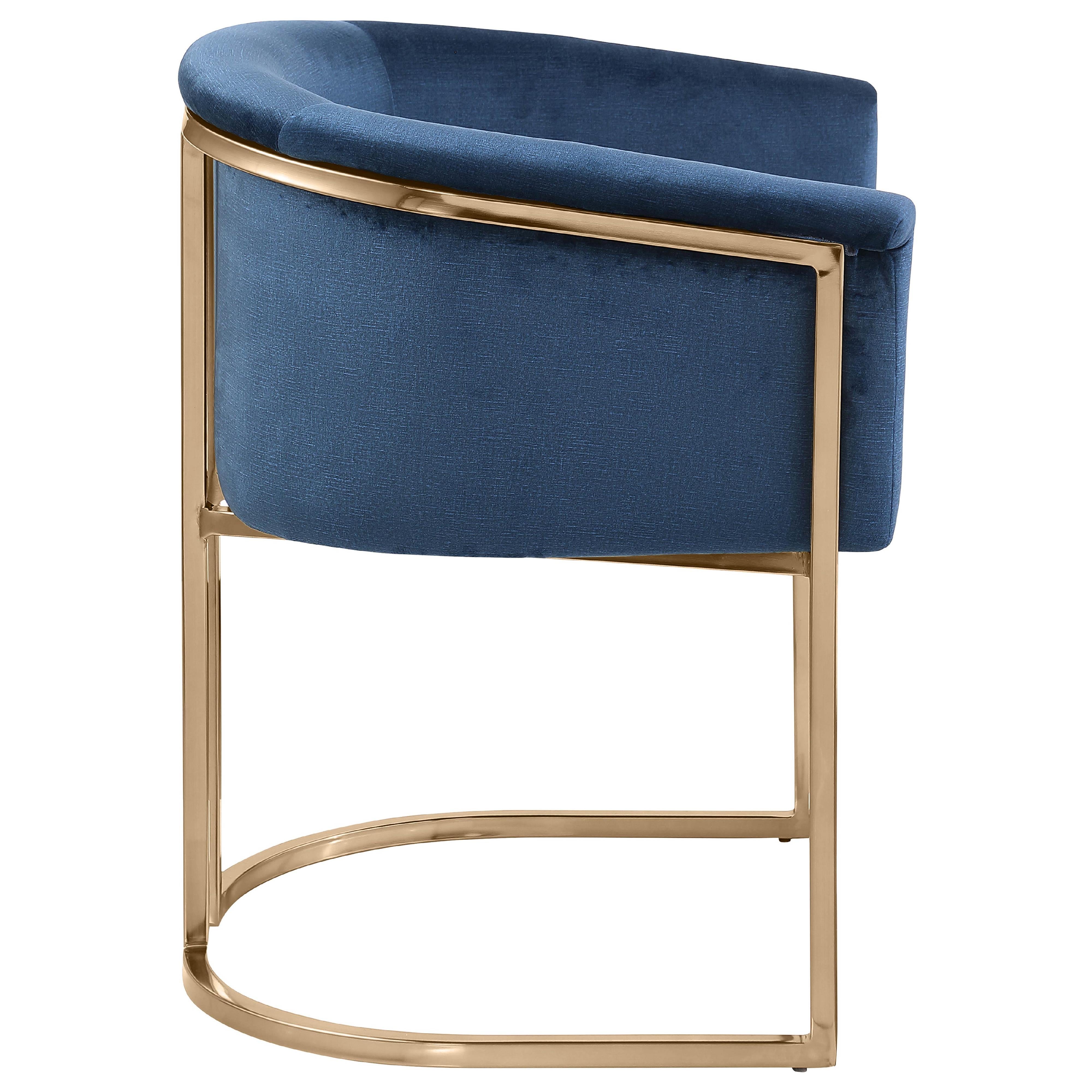 Meridian Tierra Navy Velvet Dining Chair